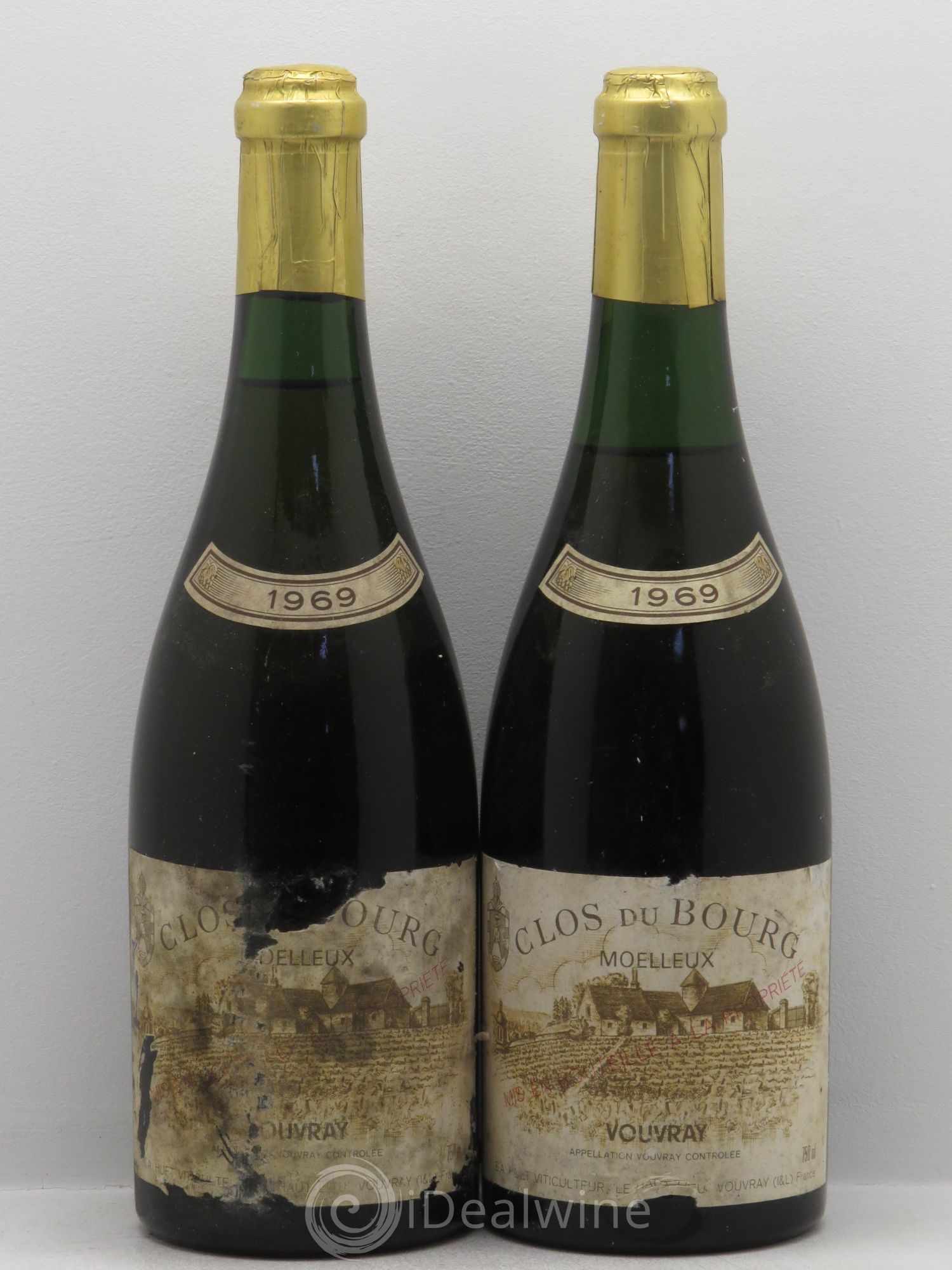 Vouvray Clos du Bourg Moelleux Domaine Huet 1969 - Lotto di 2 bottiglie - 0