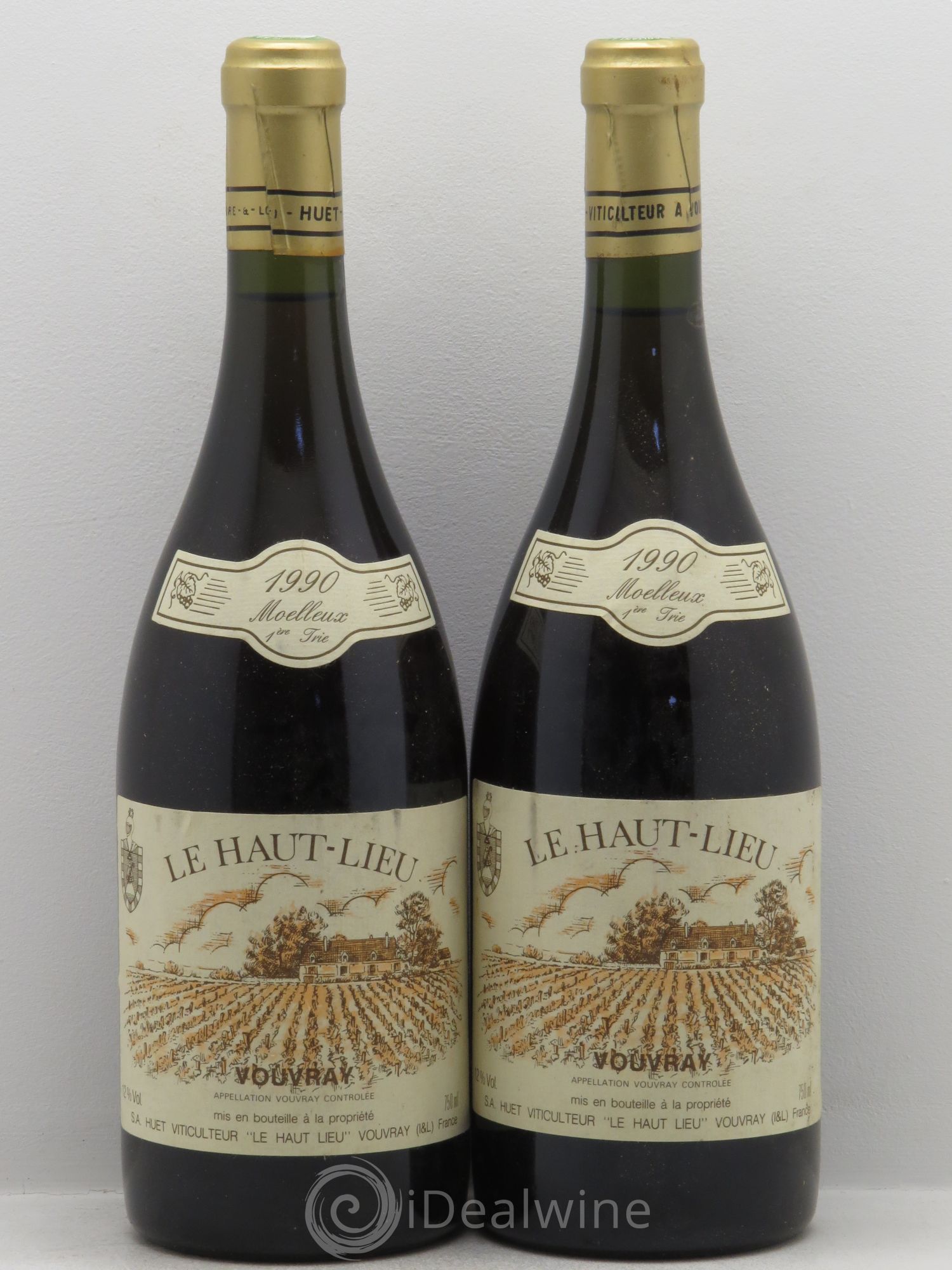 Vouvray Le Haut-Lieu Moelleux 1ère Trie Domaine Huet 1990 - Lotto di 2 bottiglie - 0