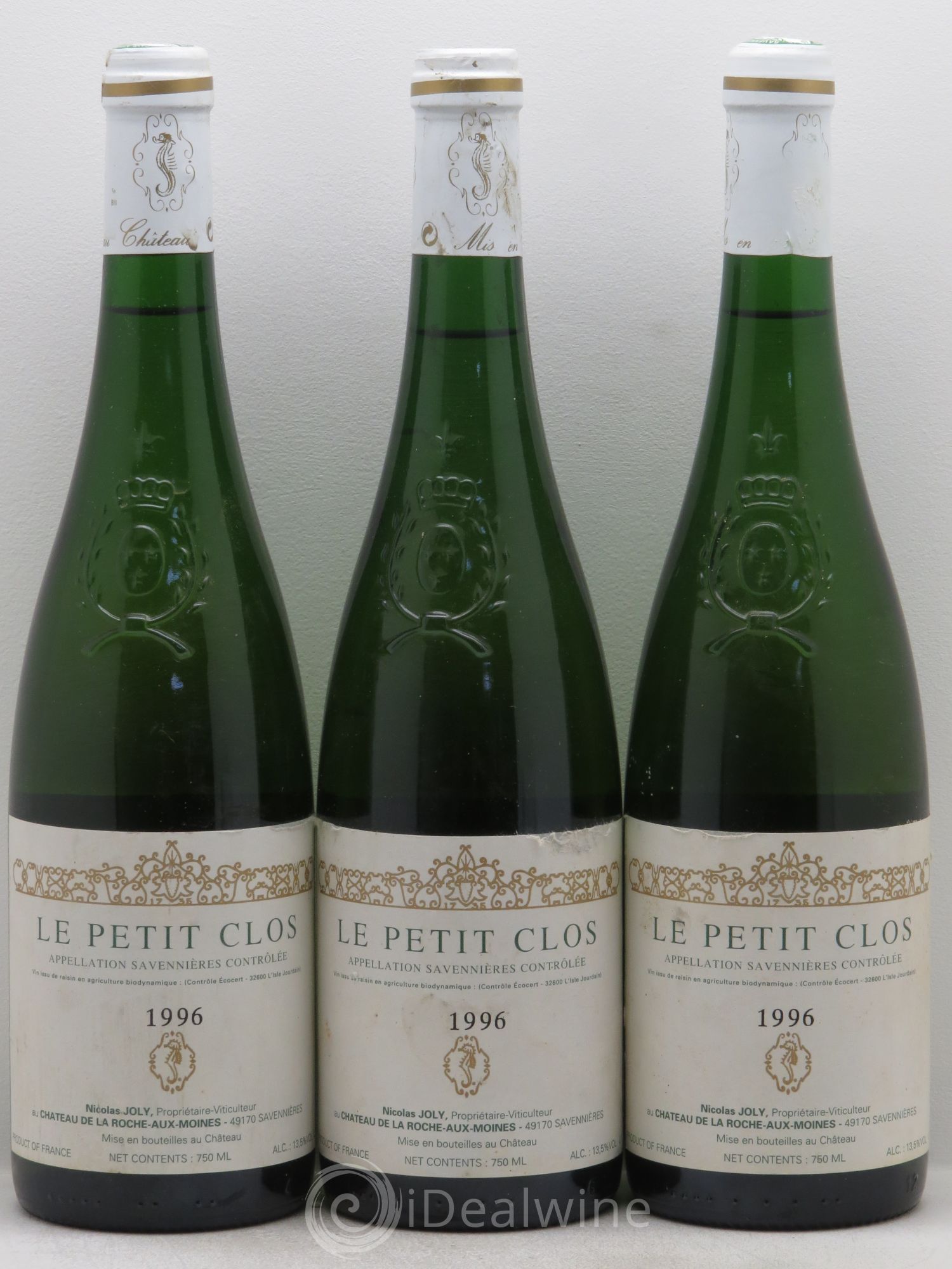 Savennières Le Petit Clos Nicolas Joly 1996 - Posten von 3 Flaschen - 0