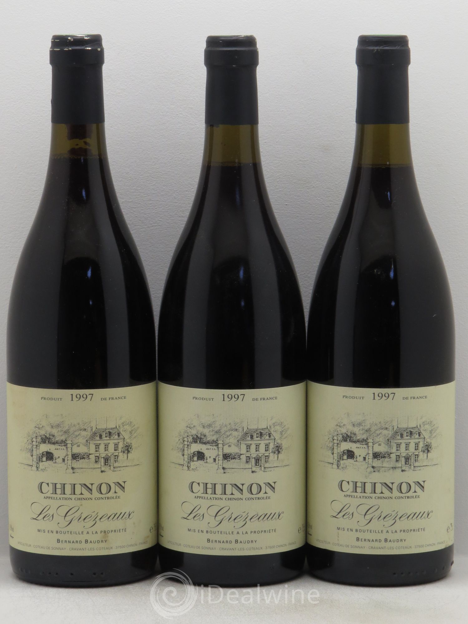 Chinon Les Grézeaux Bernard Baudry 1997 - Lot de 3 bouteilles - 0