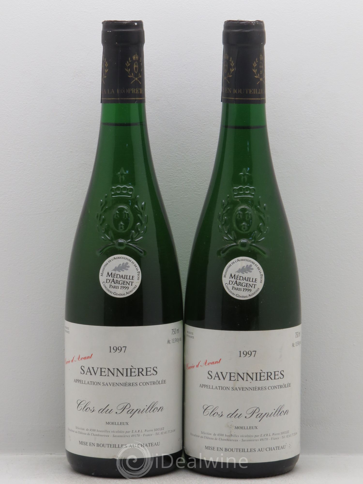 Savennières Clos du Papillon Cuvée d'Avant Pierre Soulez 1997 - Posten von 2 Flaschen - 0