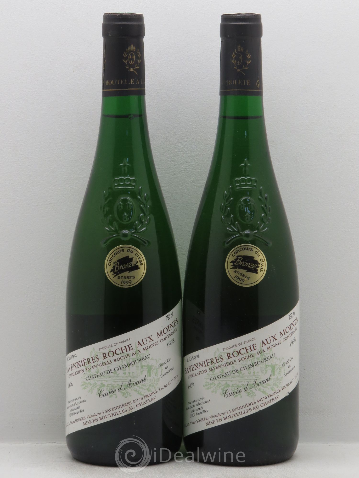 Savennières Roche aux Moines Cuvée d'Avant Château de Chamboureau 1998 - Posten von 2 Flaschen - 0