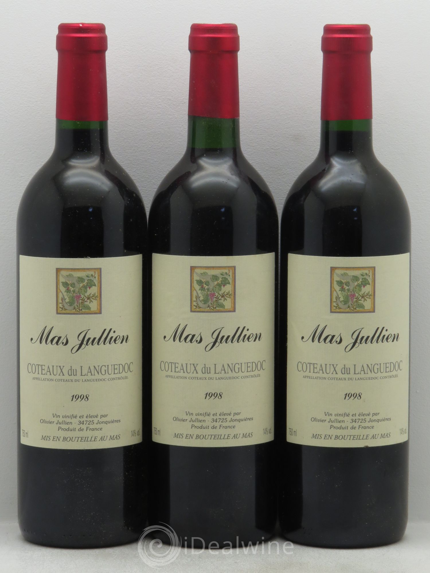 Terrasses du Larzac Mas Jullien Olivier Jullien 1998 - Lot de 3 bouteilles - 0