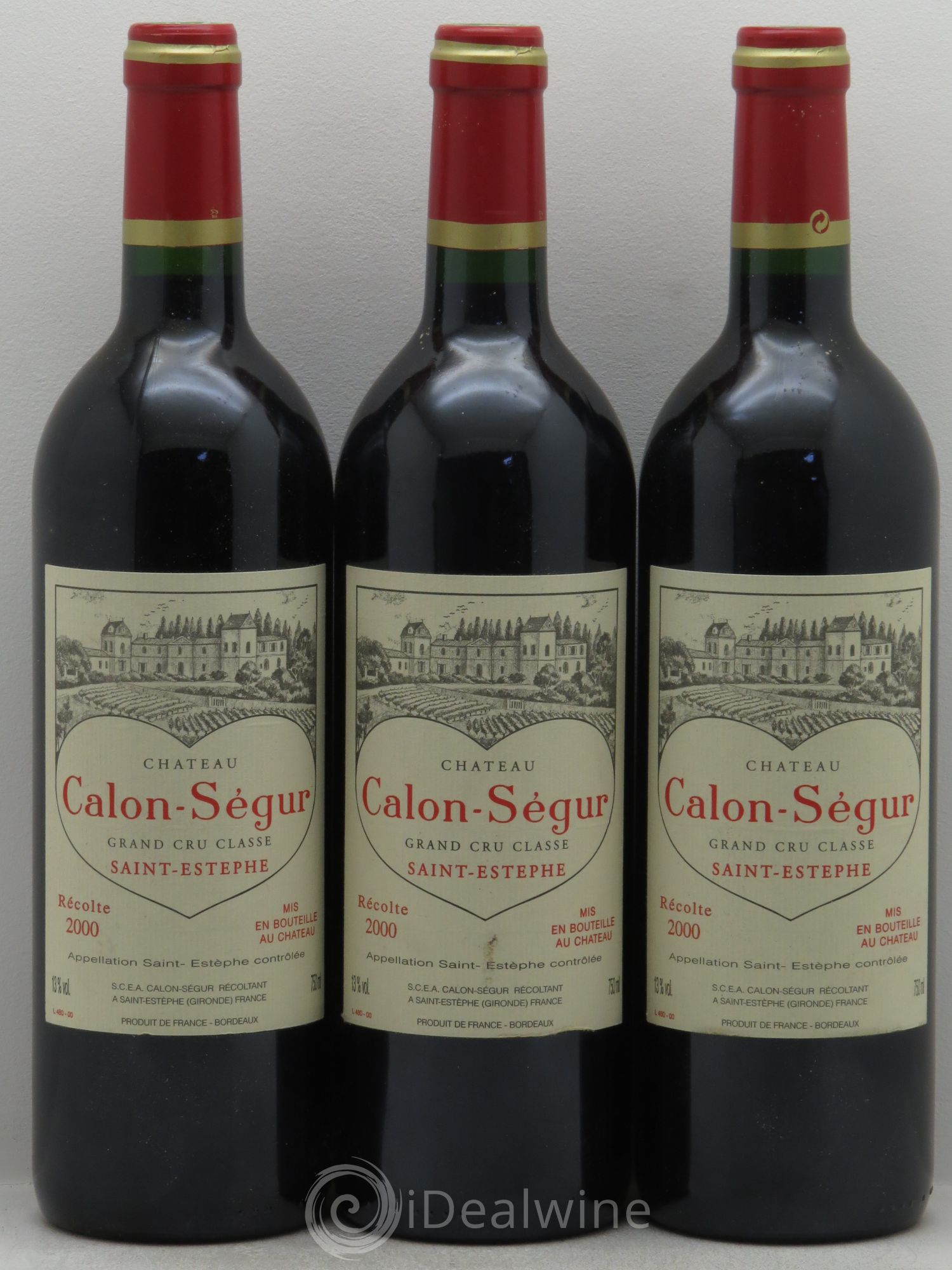Château Calon Ségur 3ème Grand Cru Classé 2000 - Lot de 3 bouteilles - 0
