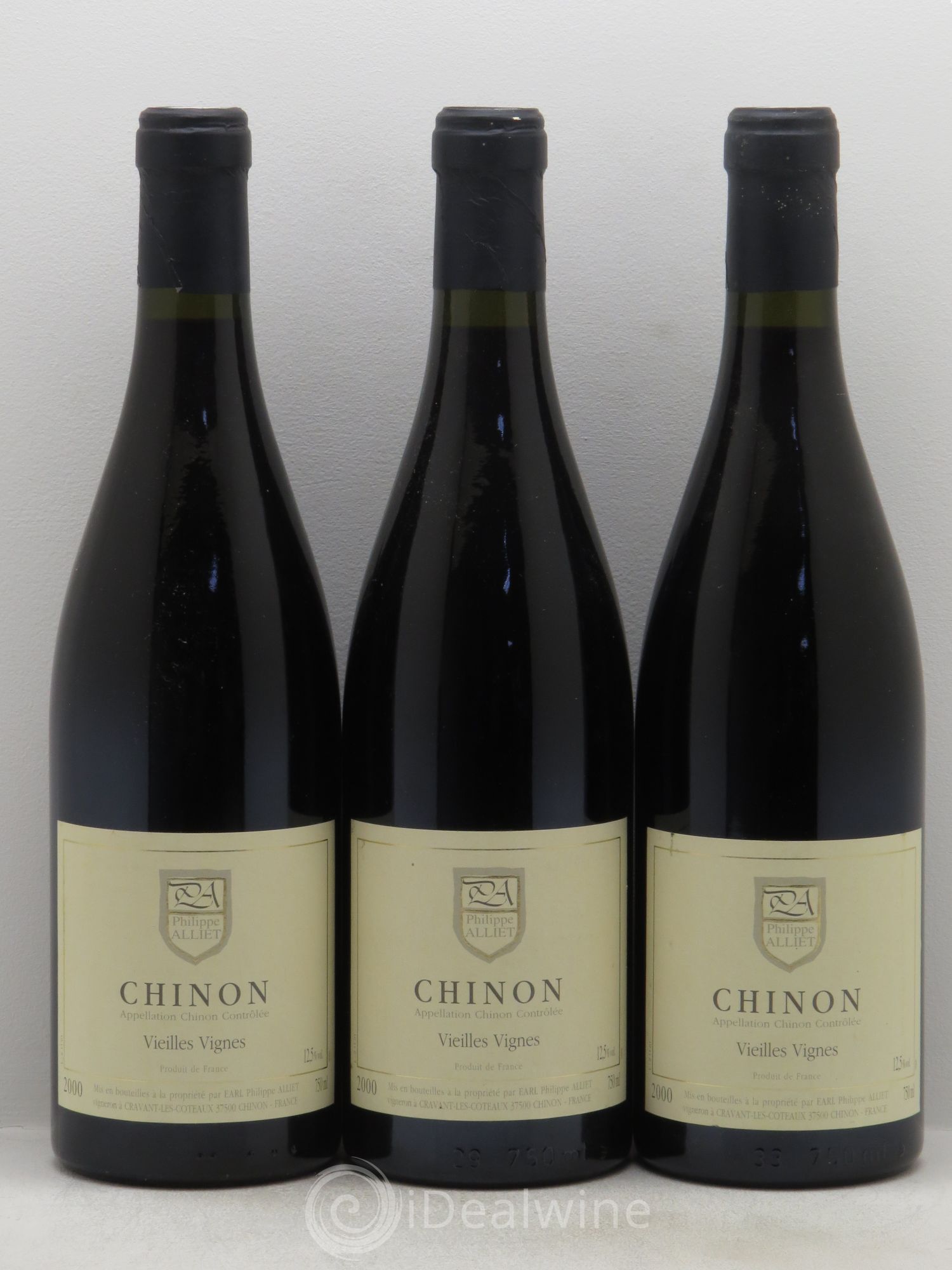 Chinon Vieilles Vignes Philippe Alliet 2000 - Lot de 3 bouteilles - 0