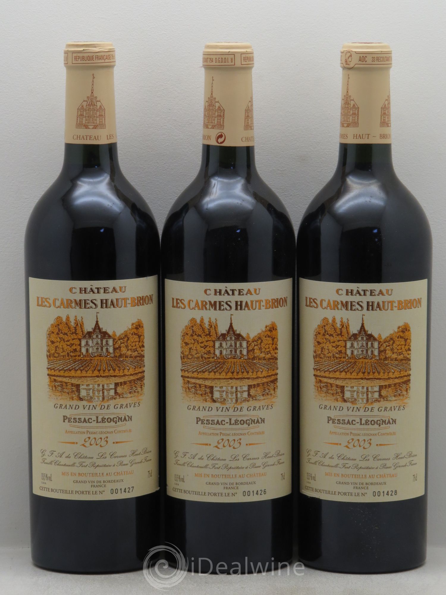 Château Les Carmes Haut-Brion 2003 - Lot de 3 bouteilles - 0