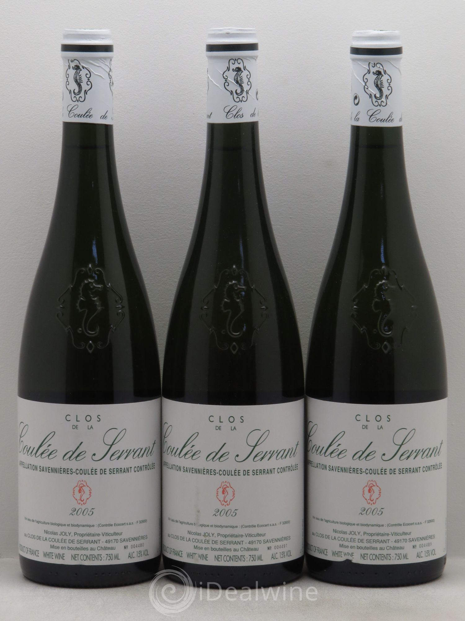 Savennières Clos de la Coulée de Serrant Vignobles de la Coulée de Serrant - Nicolas Joly 2005 - Lot de 3 bouteilles - 0