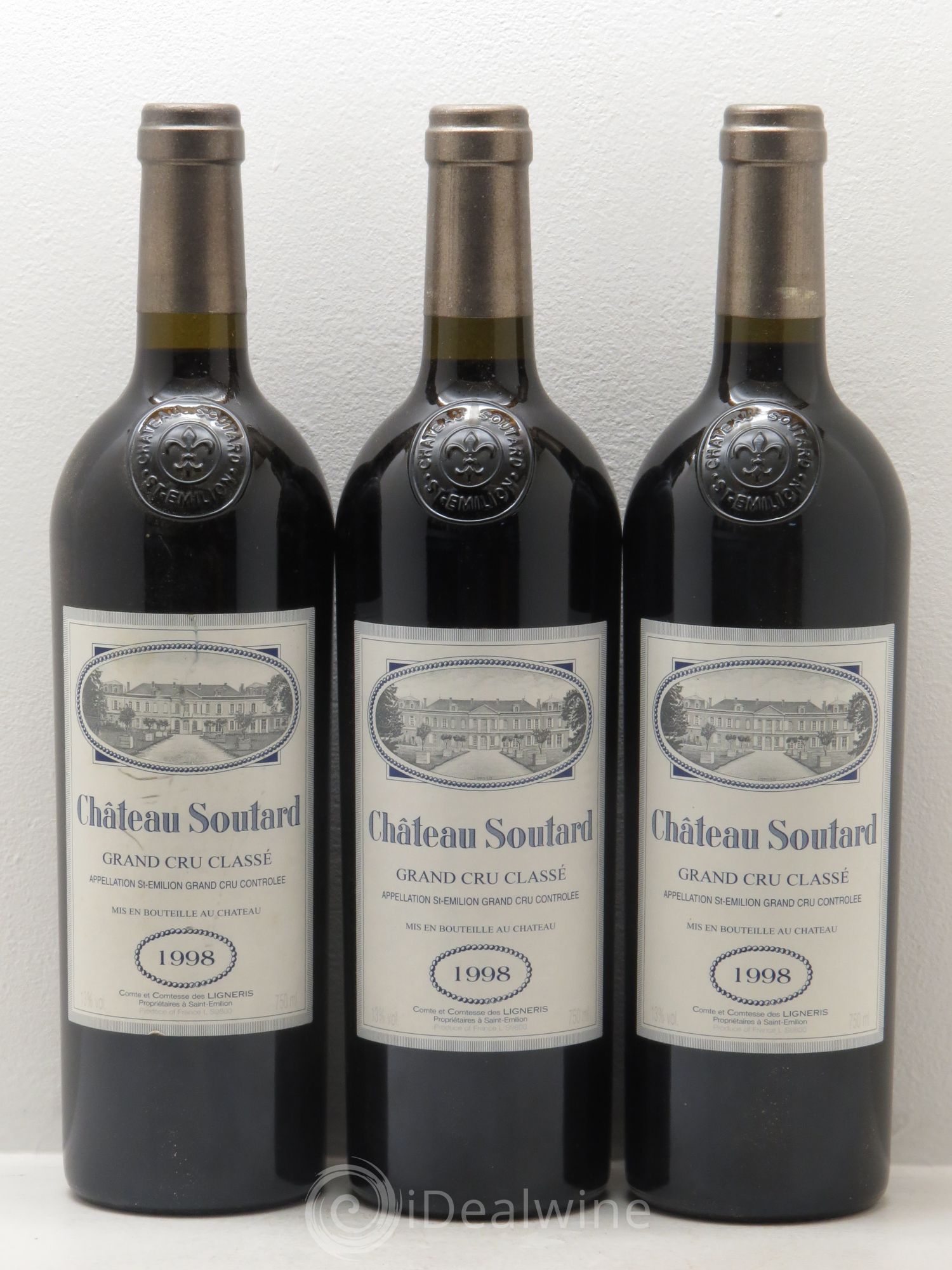 Château Soutard Grand Cru Classé 1998 - Lot de 3 bouteilles - 0