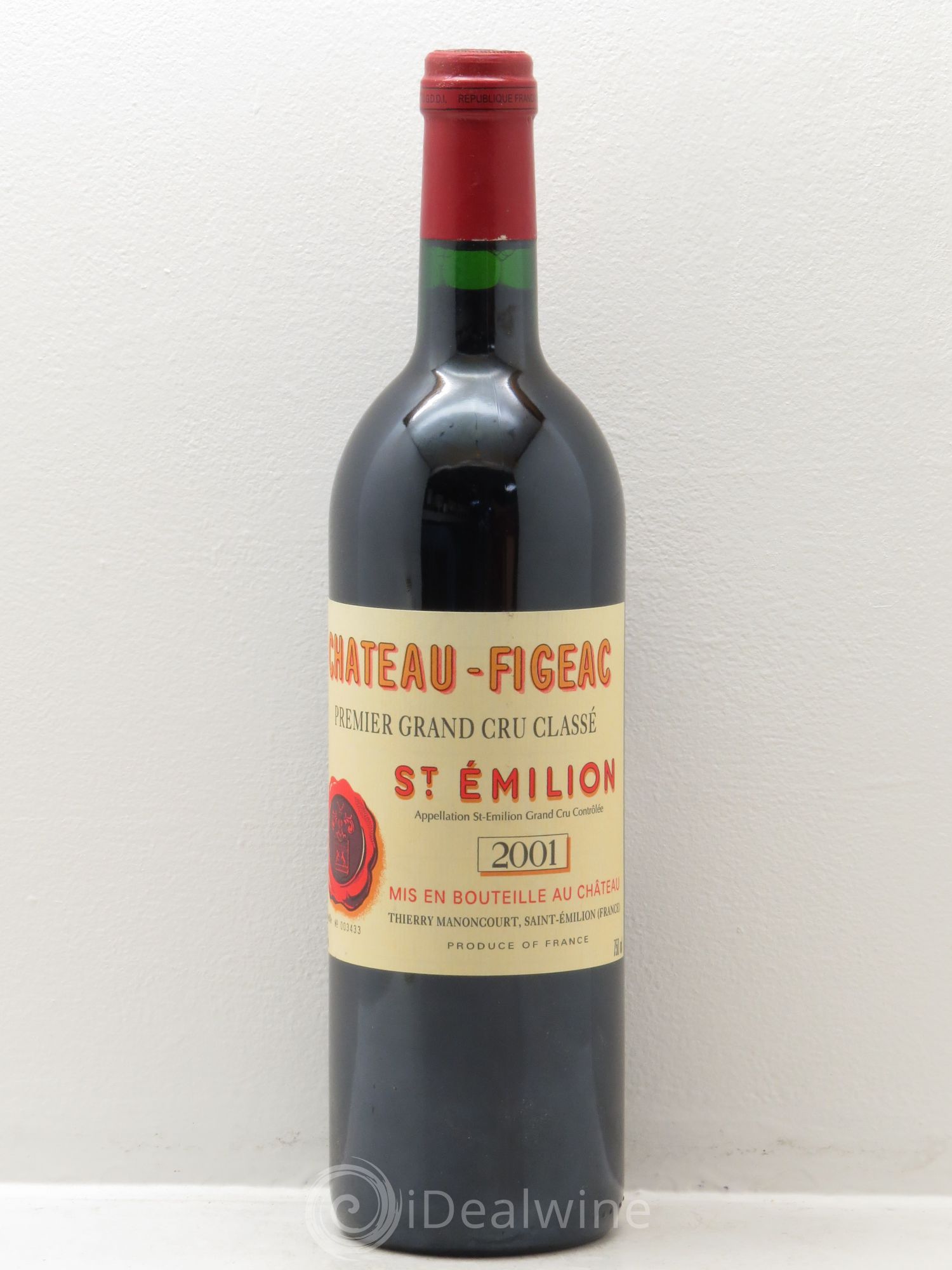 Château Figeac 1er Grand Cru Classé A 2001 - Lot de 1 bouteille - 0