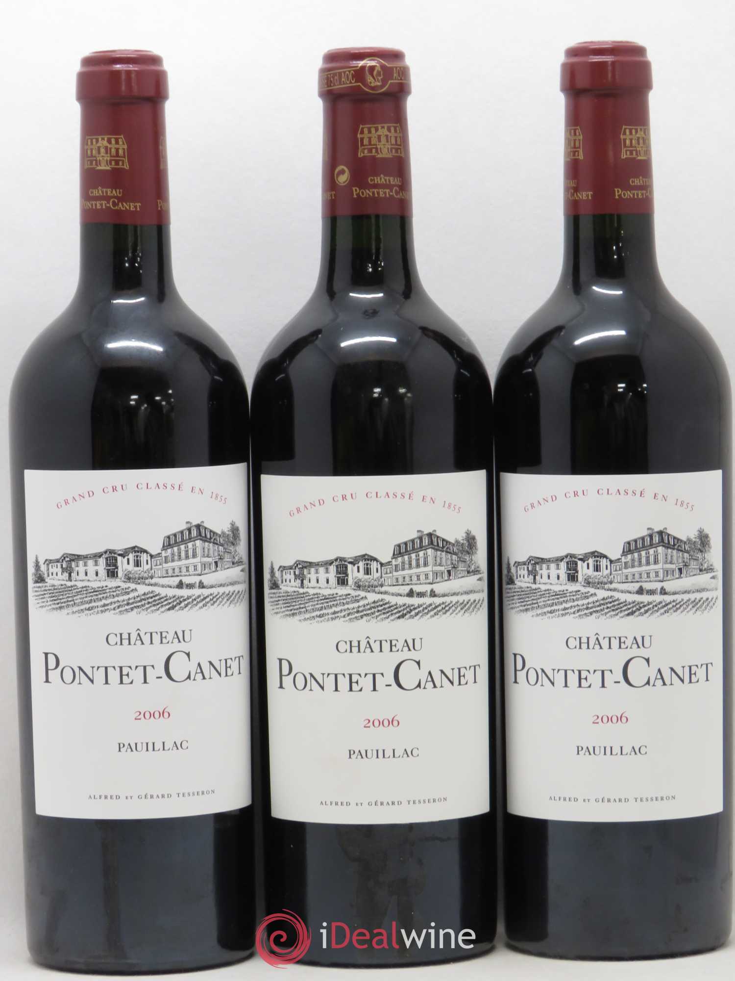 Château Pontet Canet 5ème Grand Cru Classé 2006 - Lot de 3 bouteilles - 0