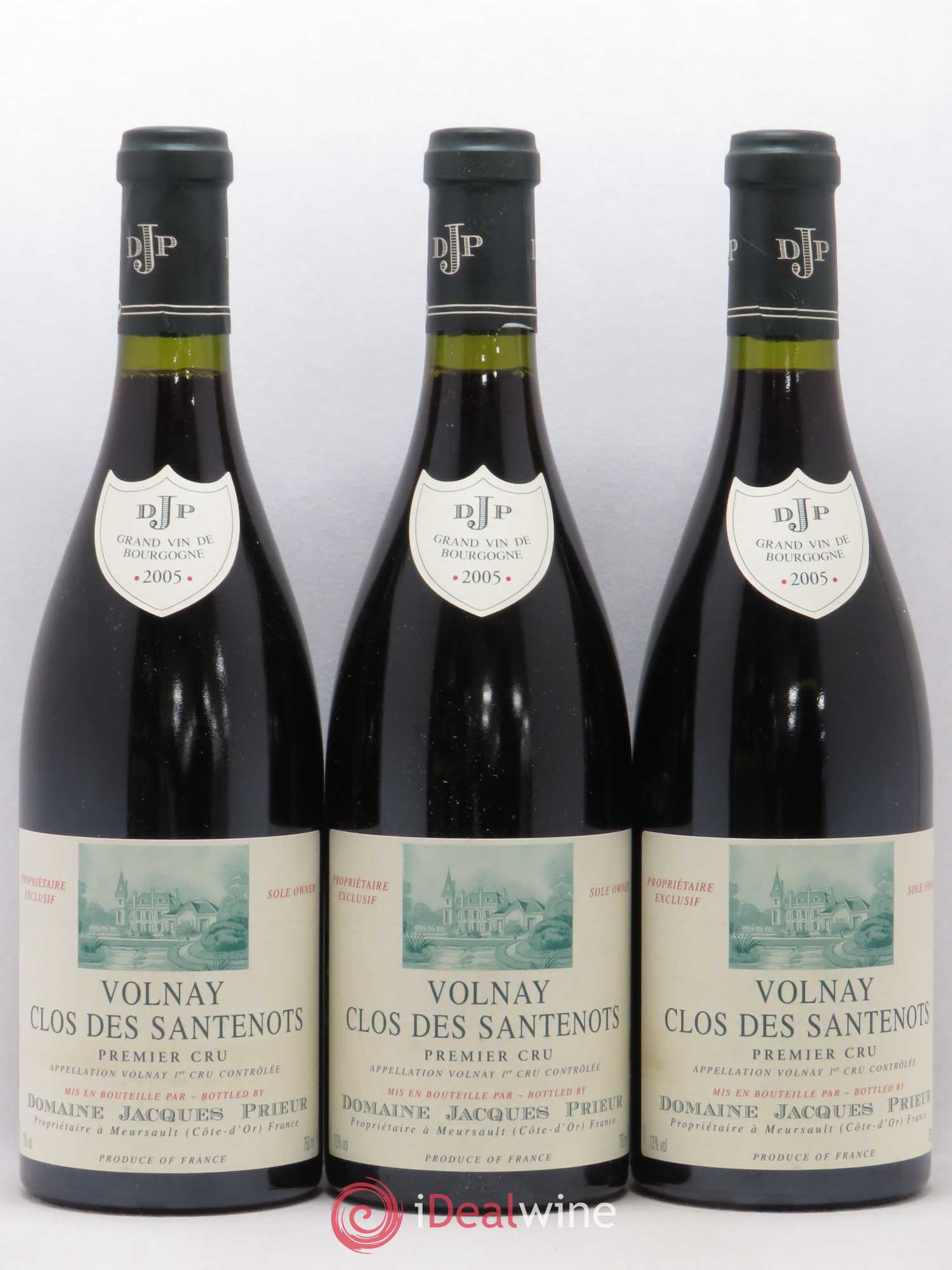Volnay 1er Cru Clos des Santenots Jacques Prieur (Domaine) 2005 - Lot de 3 bouteilles - 0