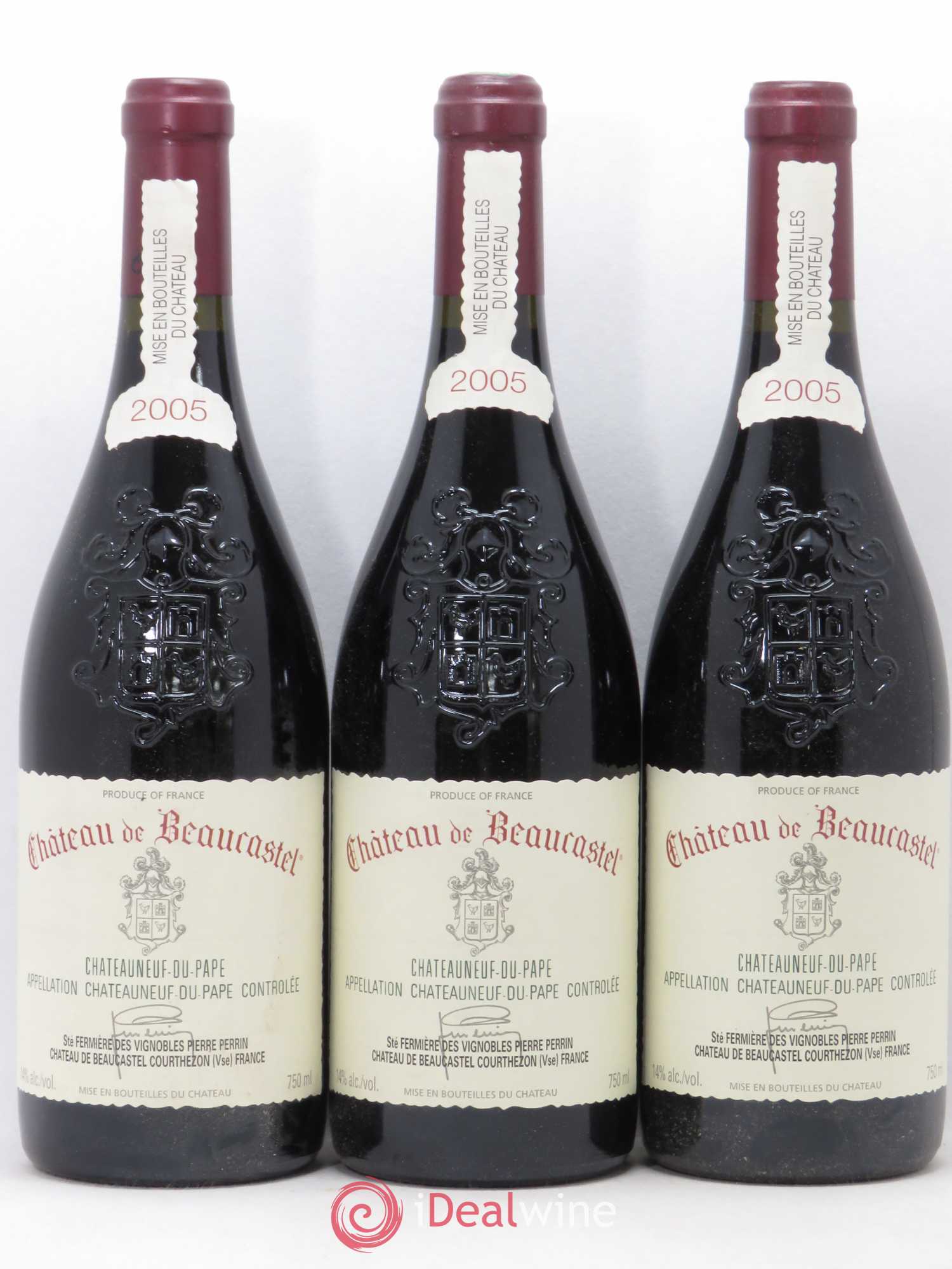 Châteauneuf-du-Pape Château de Beaucastel Famille Perrin 2005 - Lot de 3 bouteilles - 0