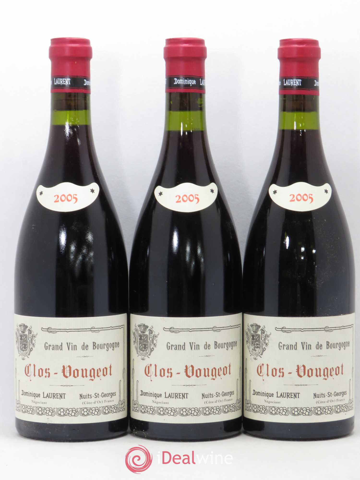 Clos de Vougeot Grand Cru Dominique Laurent 2005 - Lot de 3 bouteilles - 0