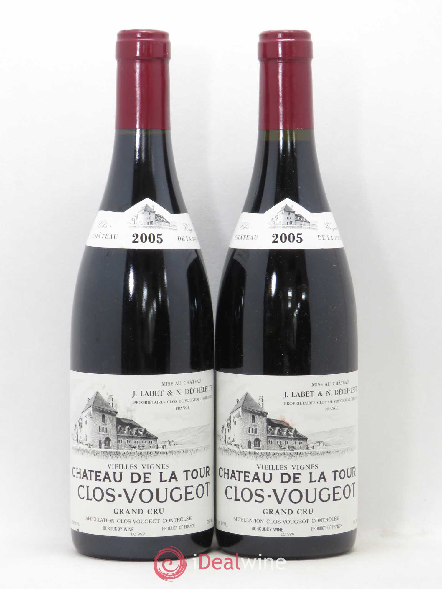 Clos de Vougeot Grand Cru Vieilles Vignes Château de La Tour (sans prix de réserve) 2005 - Lot de 2 bouteilles - 0