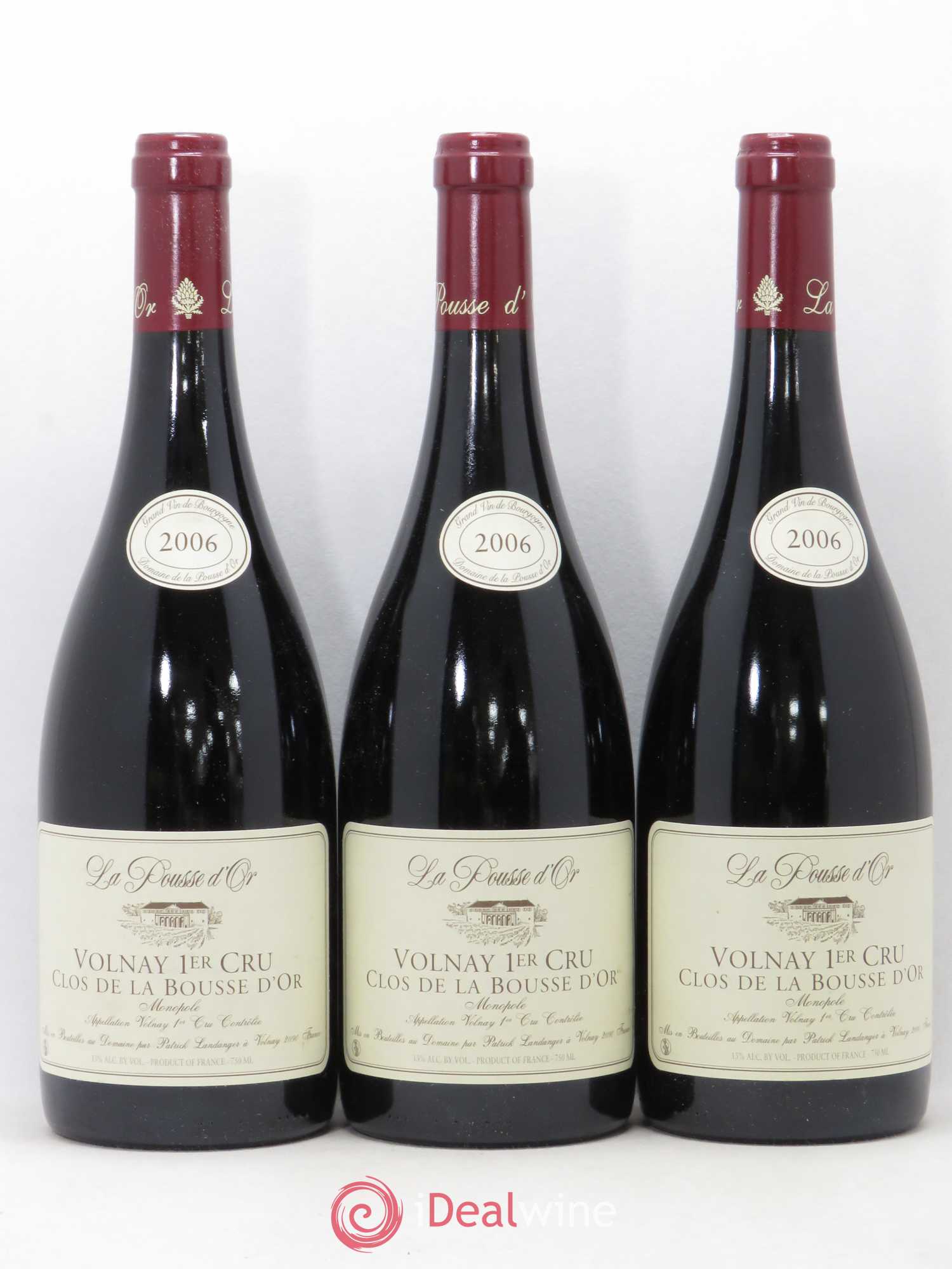 Volnay 1er Cru Clos de la Bousse d'Or La Pousse d'Or (Domaine de) (sans prix de réserve) 2006 - Lot de 3 bouteilles - 0