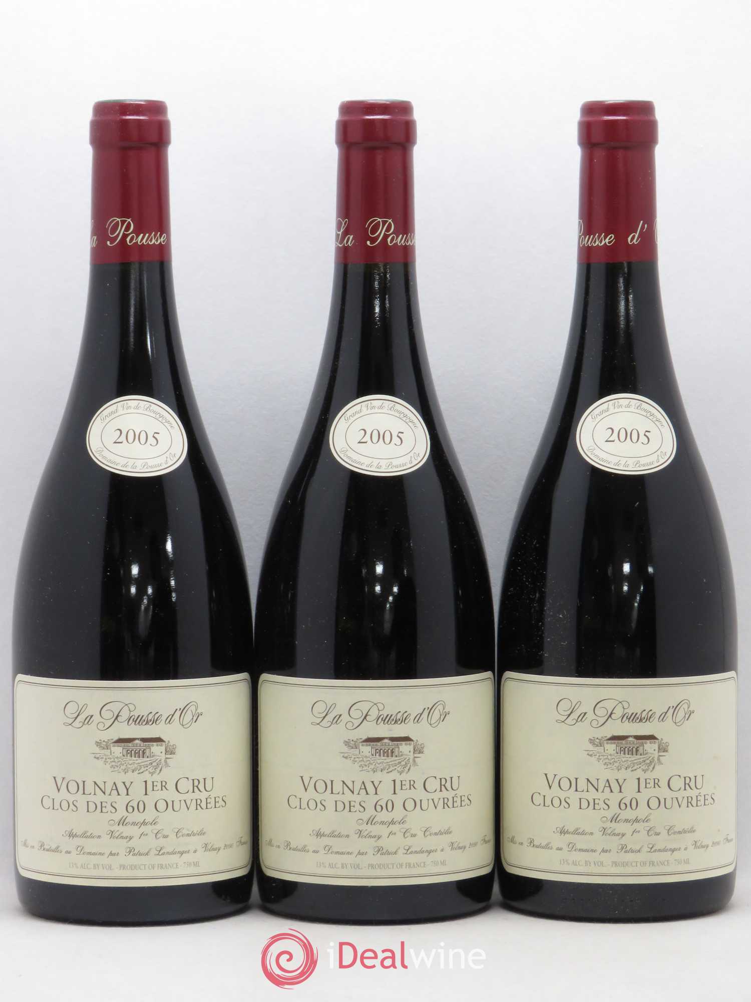Volnay 1er Cru Clos des 60 ouvrées La Pousse d'Or (Domaine de) 2005 - Lot de 3 bouteilles - 0