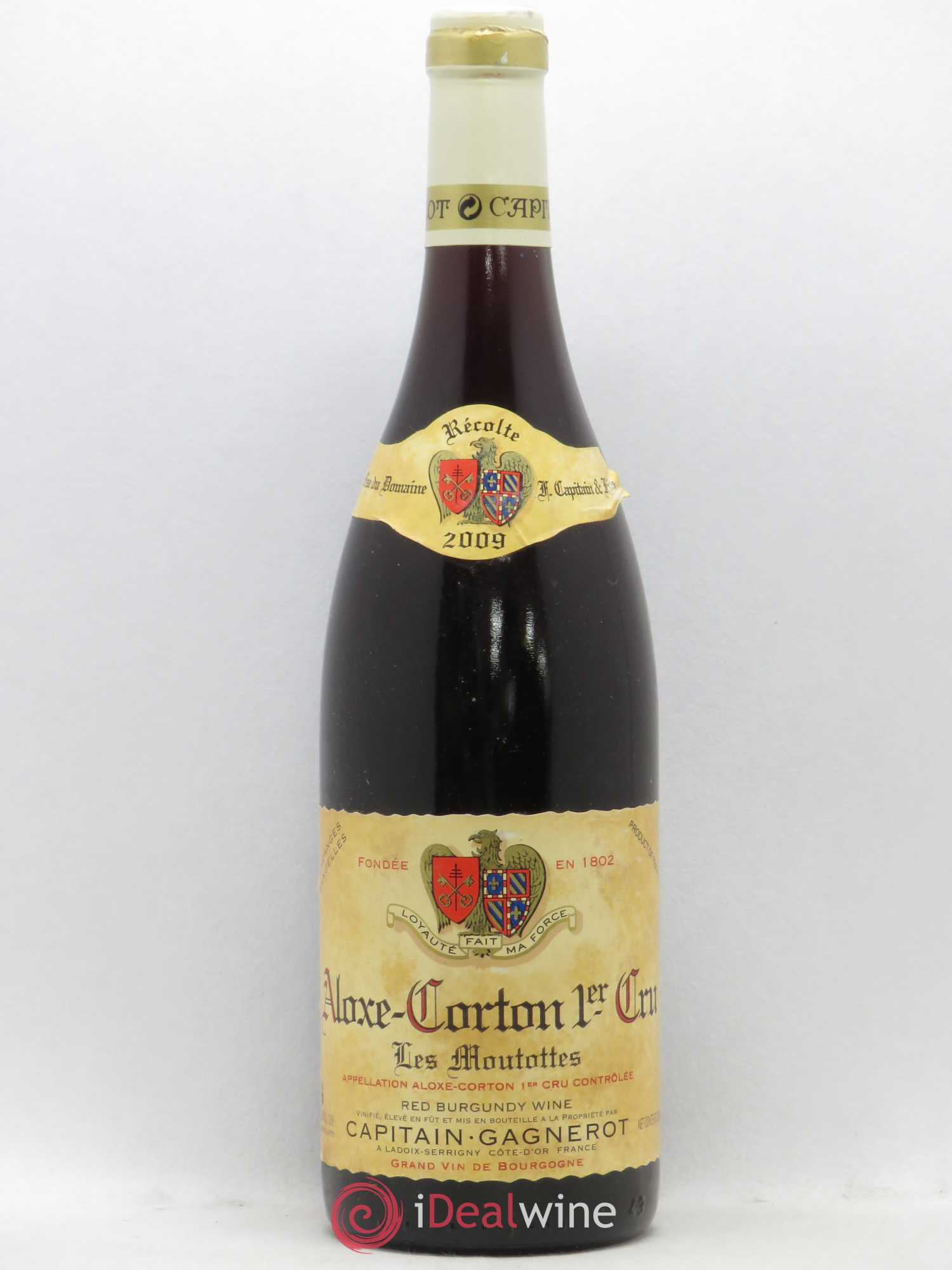 Aloxe-Corton 1er Cru Les Moutottes Capitain Gagnerot 2009 - Lot de 1 bouteille - 0