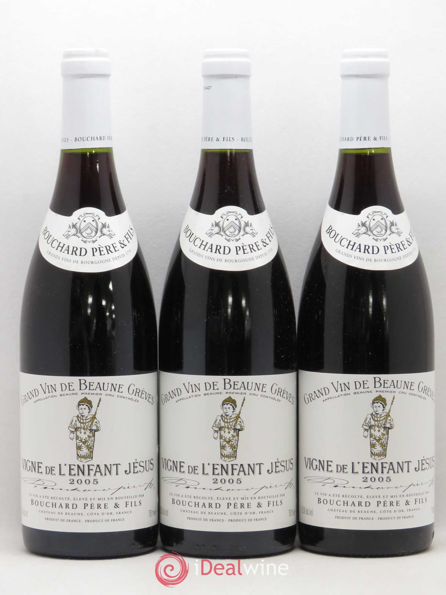 Beaune 1er Cru Grèves - Vigne de l'Enfant Jésus Bouchard Père & Fils 2005 - Lot de 3 bouteilles - 0