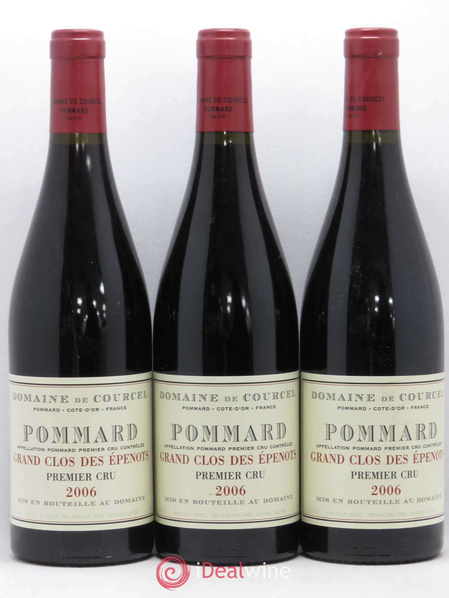 Pommard 1er Cru Grand Clos des Epenots de Courcel (Domaine) 2006 - Lot de 3 bouteilles - 0