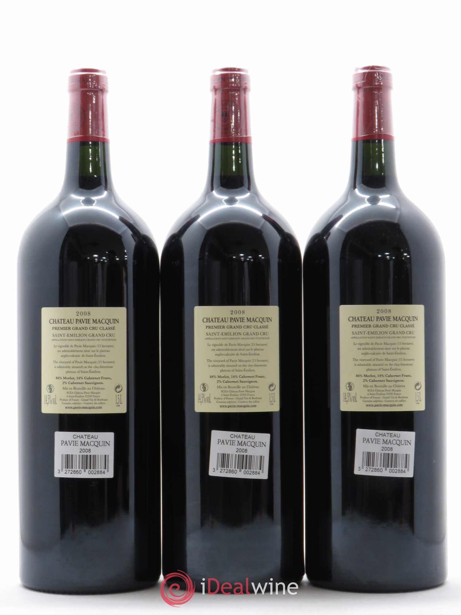 Château Pavie Macquin 1er Grand Cru Classé B 2008 - Lot de 3 magnums - 1