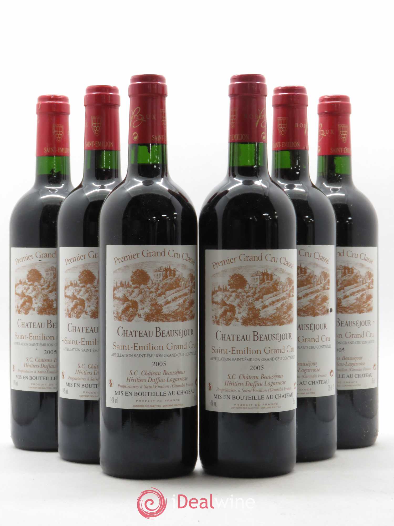 Château Beauséjour (Duffau-Lagarrosse) 1er Grand Cru Classé B 2005 - Lot de 6 bouteilles - 0
