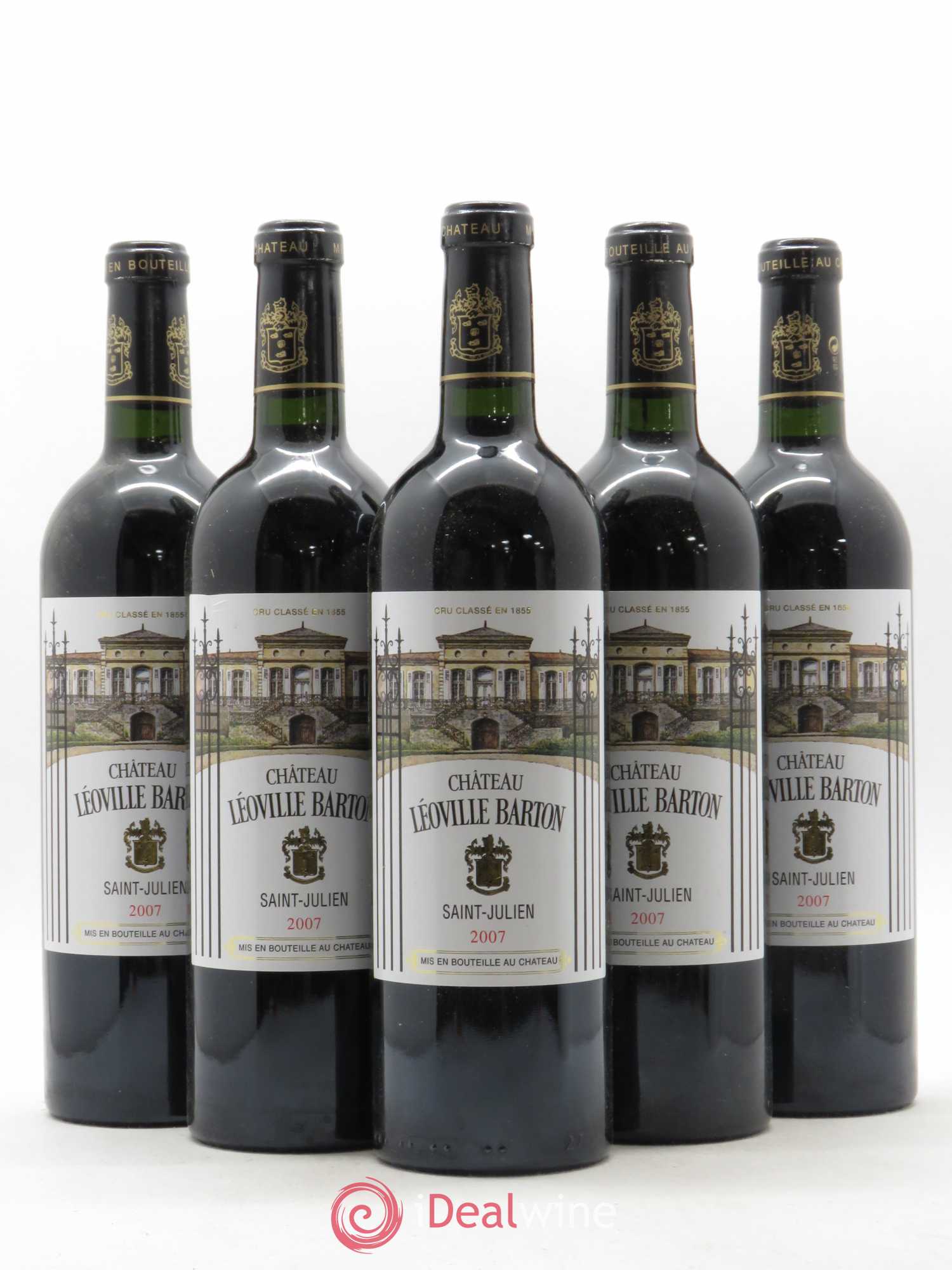 Château Léoville Barton 2ème Grand Cru Classé 2007 - Lot de 5 bouteilles - 0
