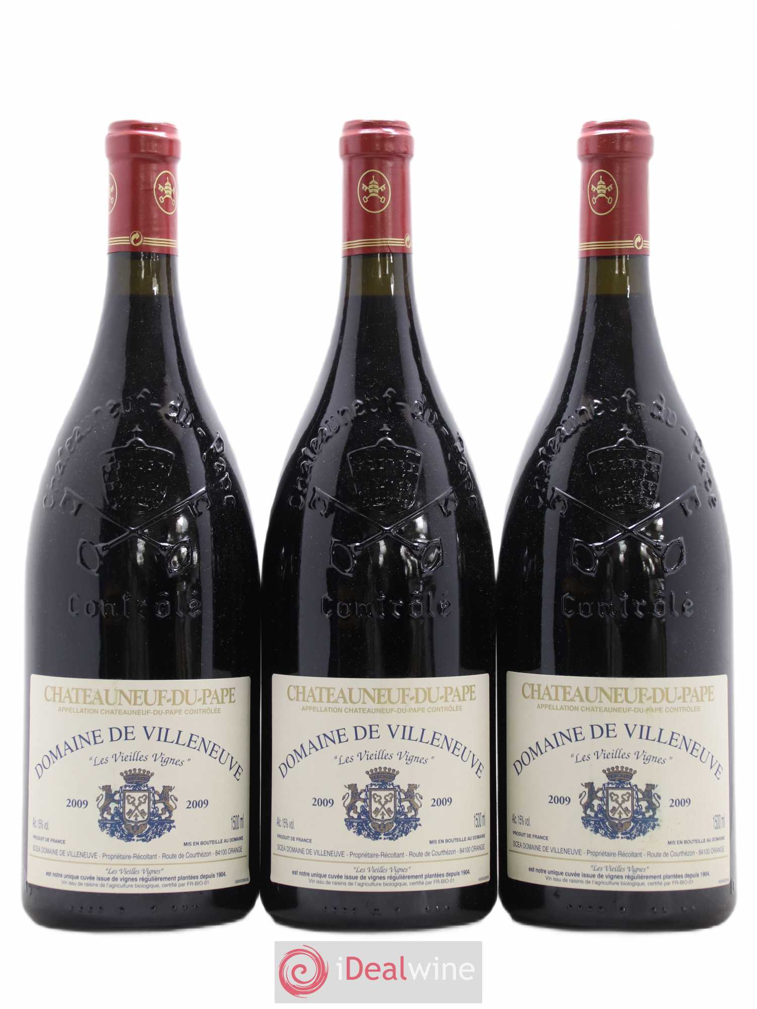 Châteauneuf-du-Pape Vieilles Vignes Domaine de Villeneuve 2009 - Lot de 3 magnums - 0