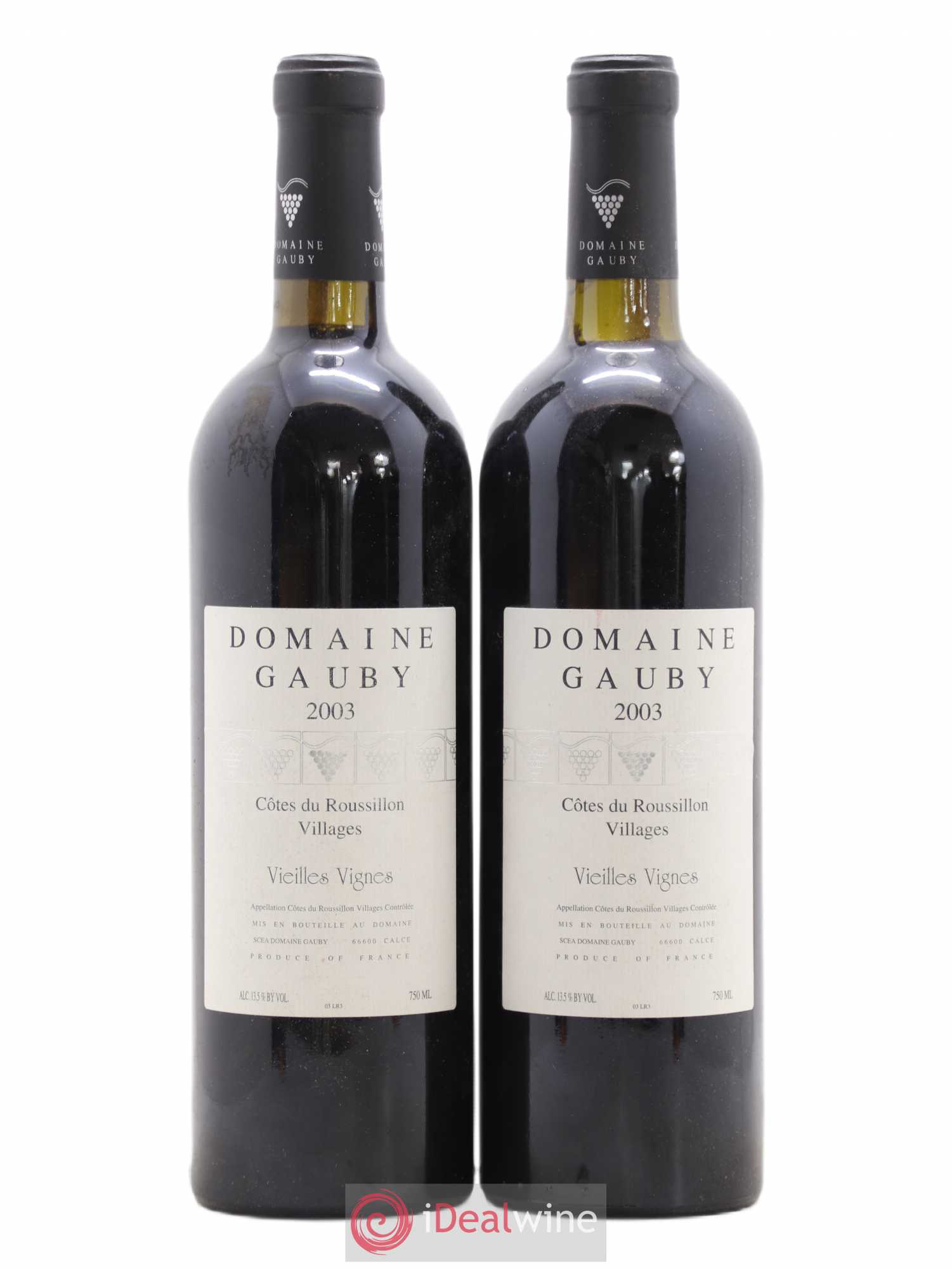 Côtes du Roussillon Villages Vieilles vignes Gauby (Domaine) 2003 - Lot de 2 bouteilles - 0