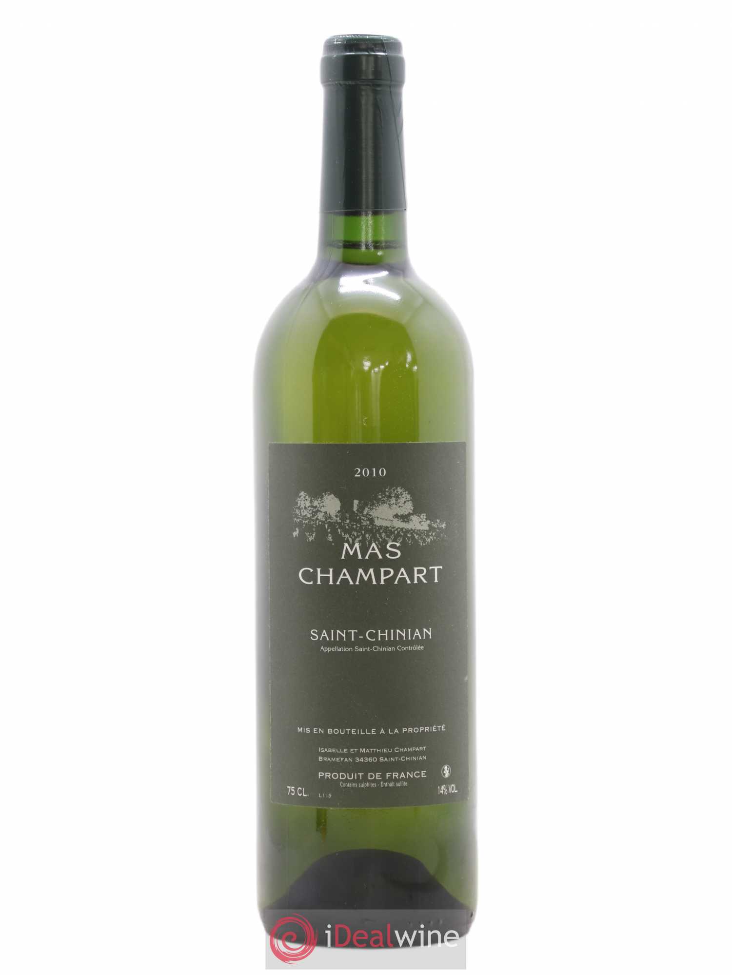 Saint-Chinian Mas Champart Isabelle et Mathieu Champart (sans prix de réserve) 2010 - Lot de 1 bouteille - 0