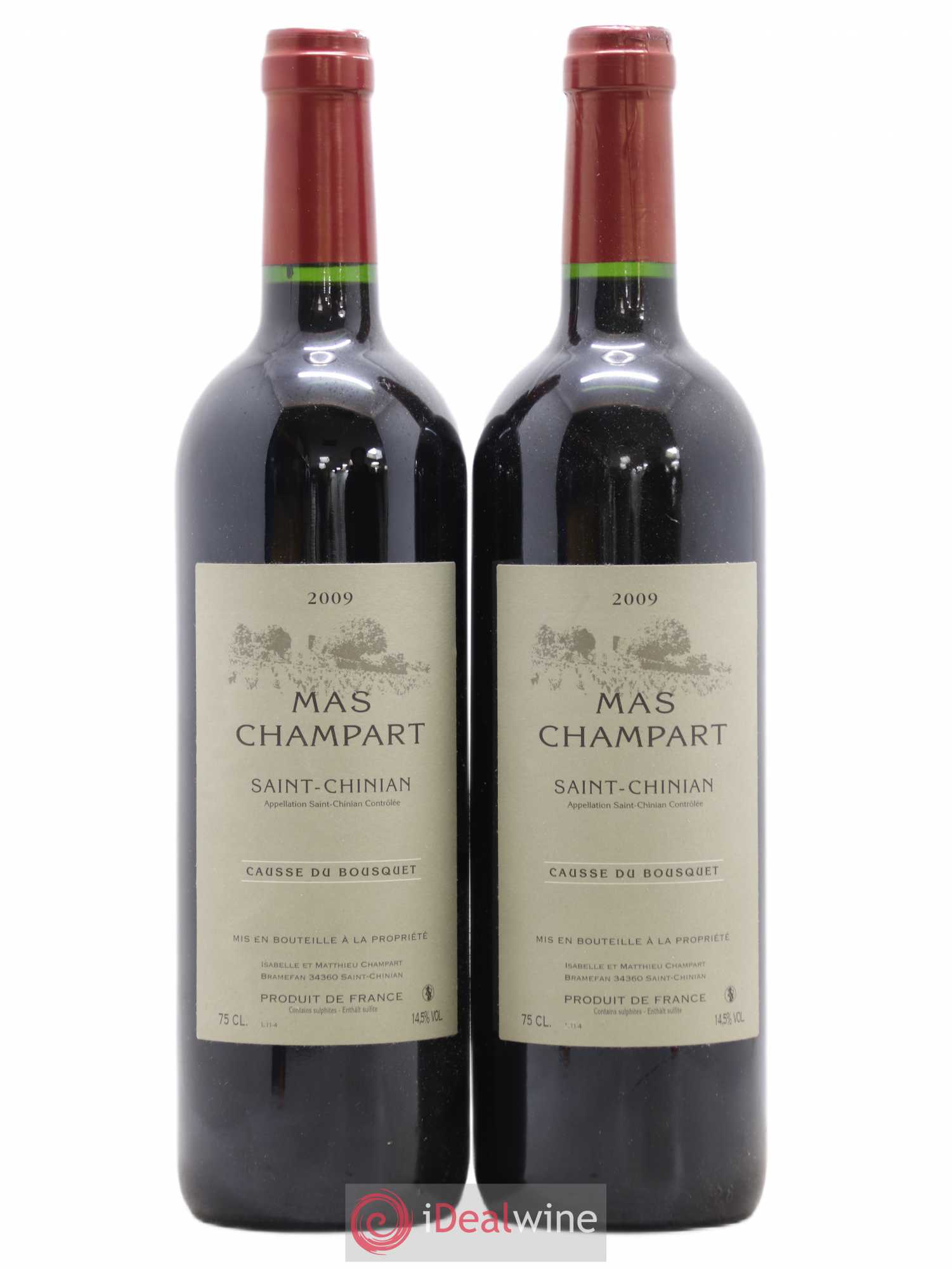 Saint-Chinian Mas Champart Causse du Bousquet Isabelle et Mathieu Champart (sans prix de réserve) 2009 - Lot de 2 bouteilles - 0