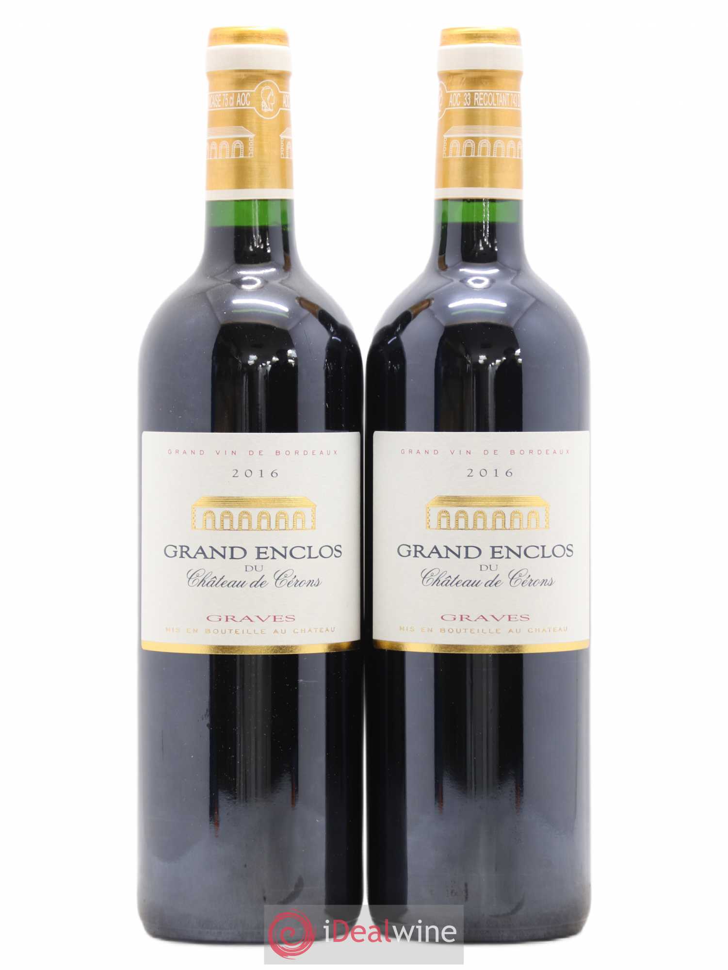Graves Grand Enclos Chateau de Cérons (sans prix de réserve) 2016 - Posten von 2 Flaschen - 0