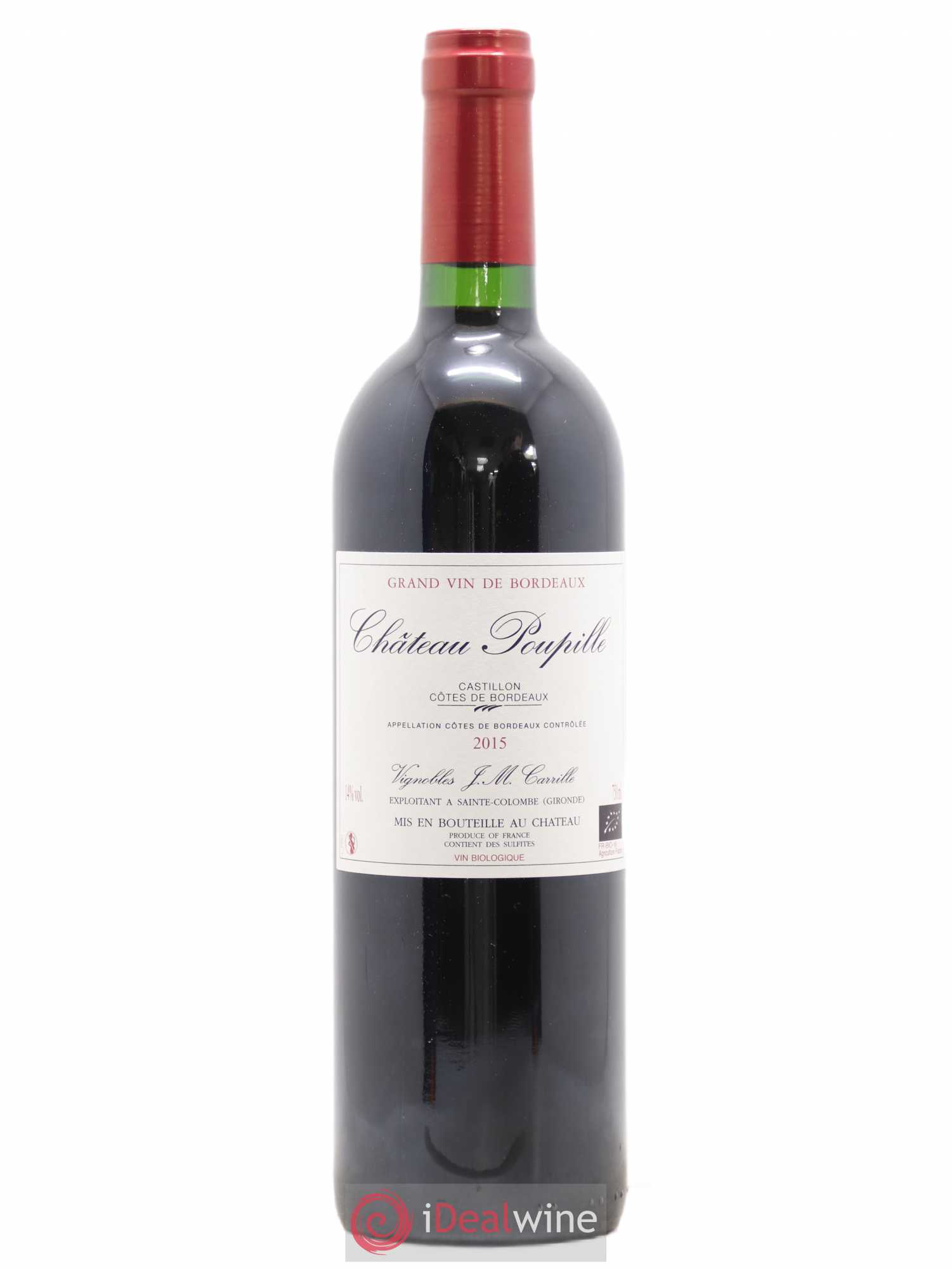 Castillon-Côtes-de-Bordeaux (Côtes-de-Castillon) Poupille (sans prix de réserve) 2015 - Posten von 1 Flasche - 0
