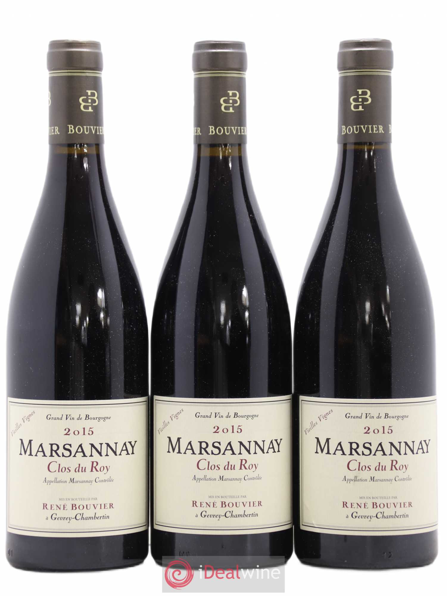 Marsannay Vieilles Vignes Clos du Roy René Bouvier (Domaine) 2015 - Lot de 3 bouteilles - 0