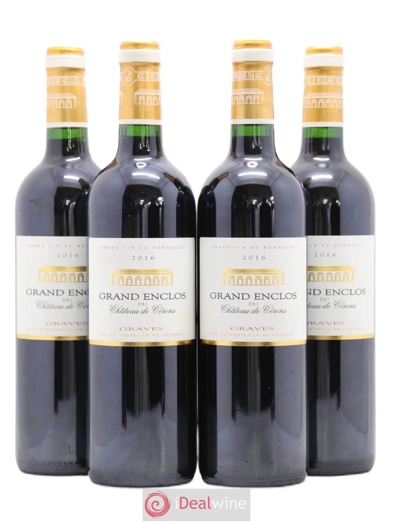Graves Grand Enclos de Cérons (sans prix de réserve) 2016 - Posten von 4 Flaschen - 0