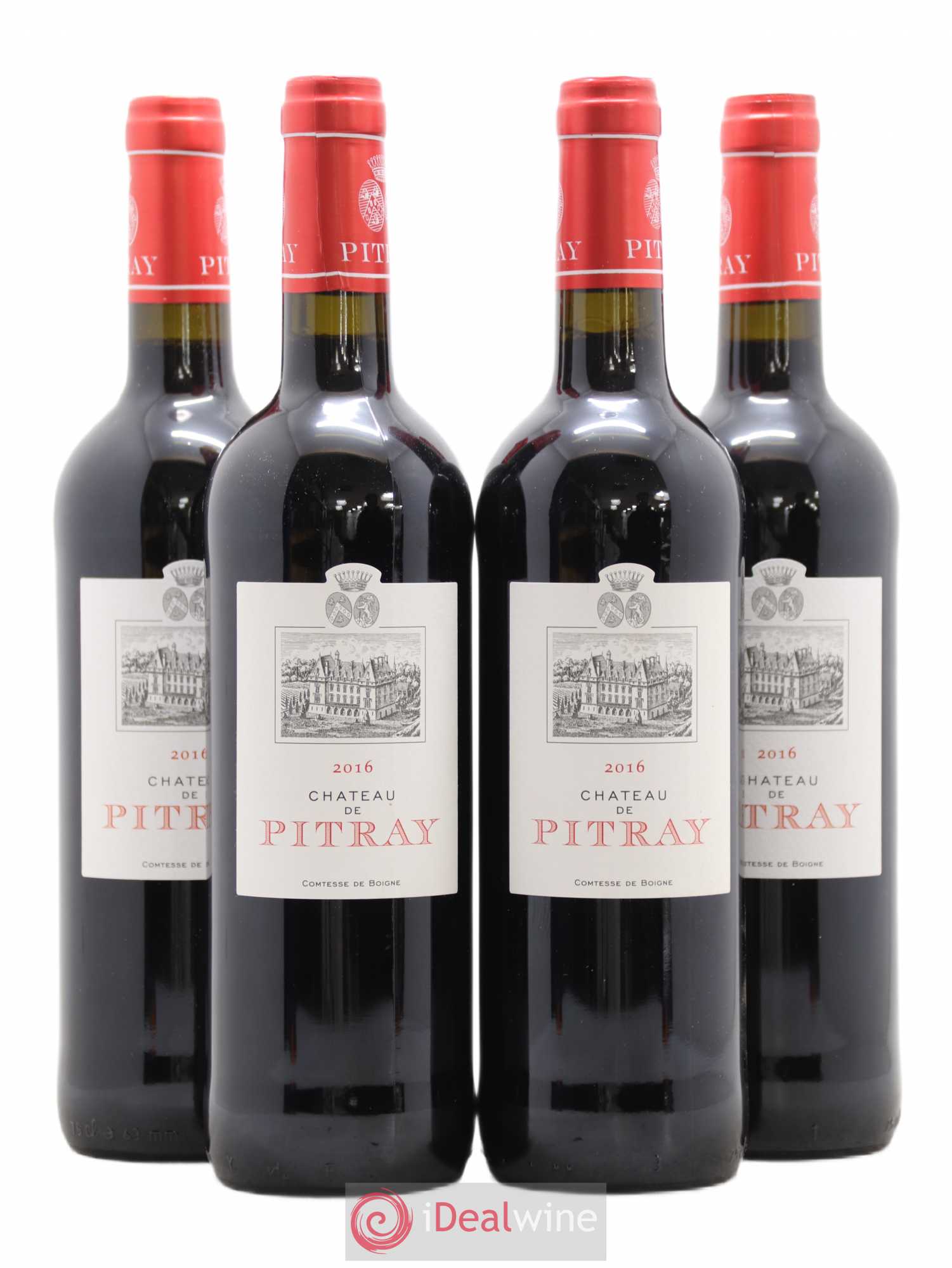 Castillon-Côtes-de-Bordeaux (Côtes-de-Castillon) Pitray (sans prix de réserve) 2016 - Posten von 4 Flaschen - 0