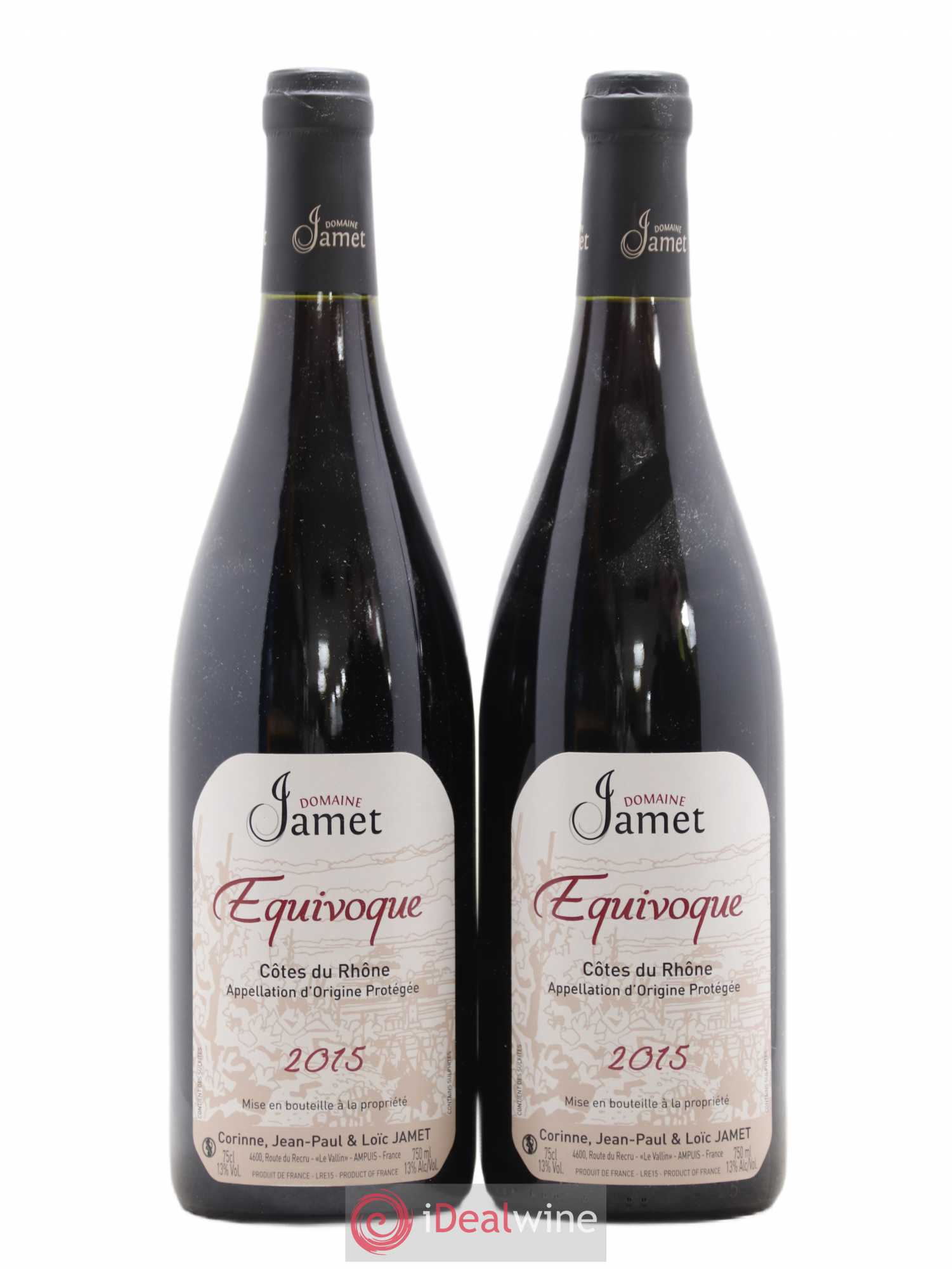 Côtes-du-Rhône Equivoque Jamet (Domaine) 2015 - Lot de 2 bouteilles - 0