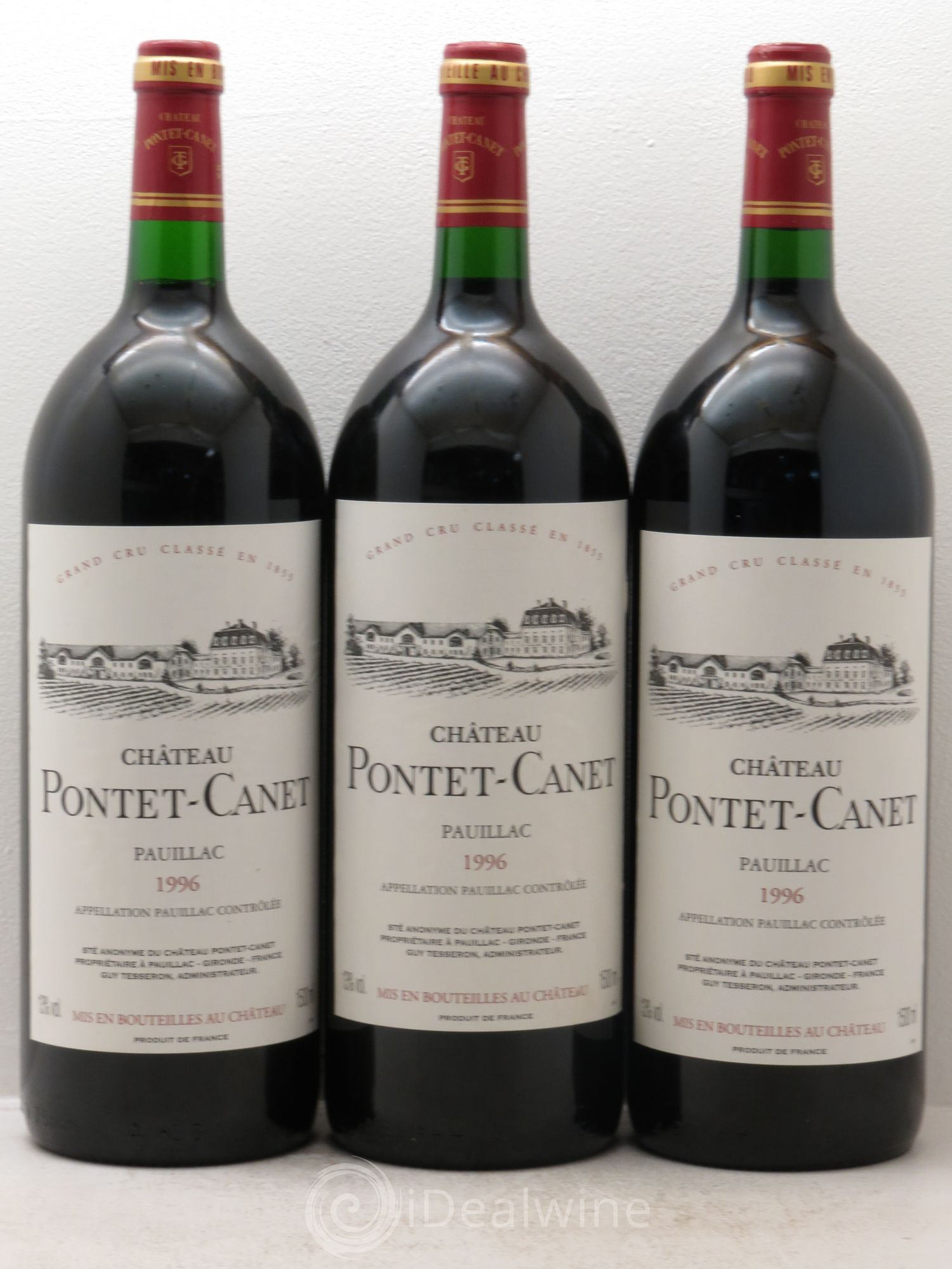 Château Pontet Canet 5ème Grand Cru Classé 1996 - Lot de 3 magnums - 0