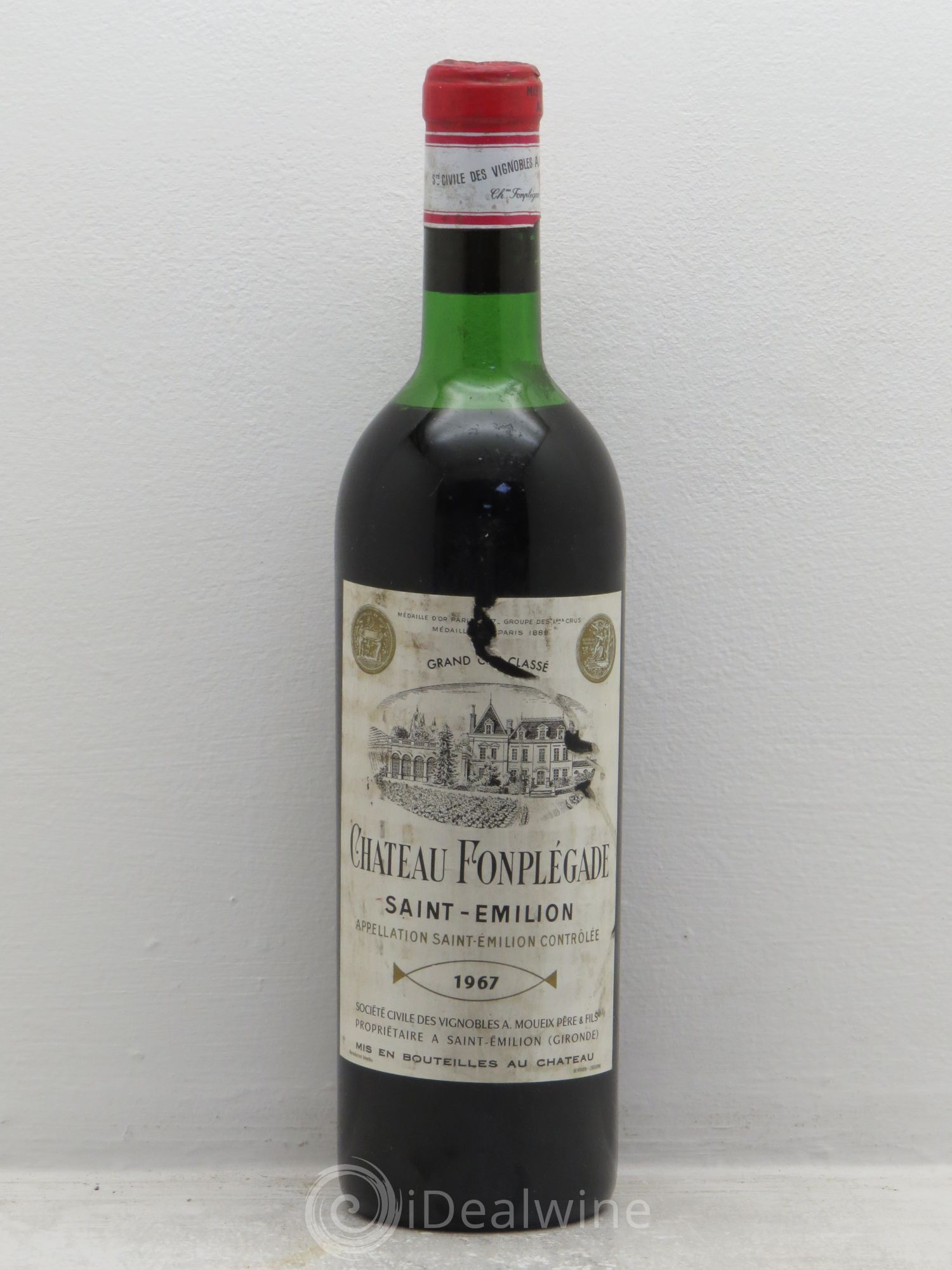 Château Fonplegade Grand Cru Classé 1967 - Lot de 1 bouteille - 0