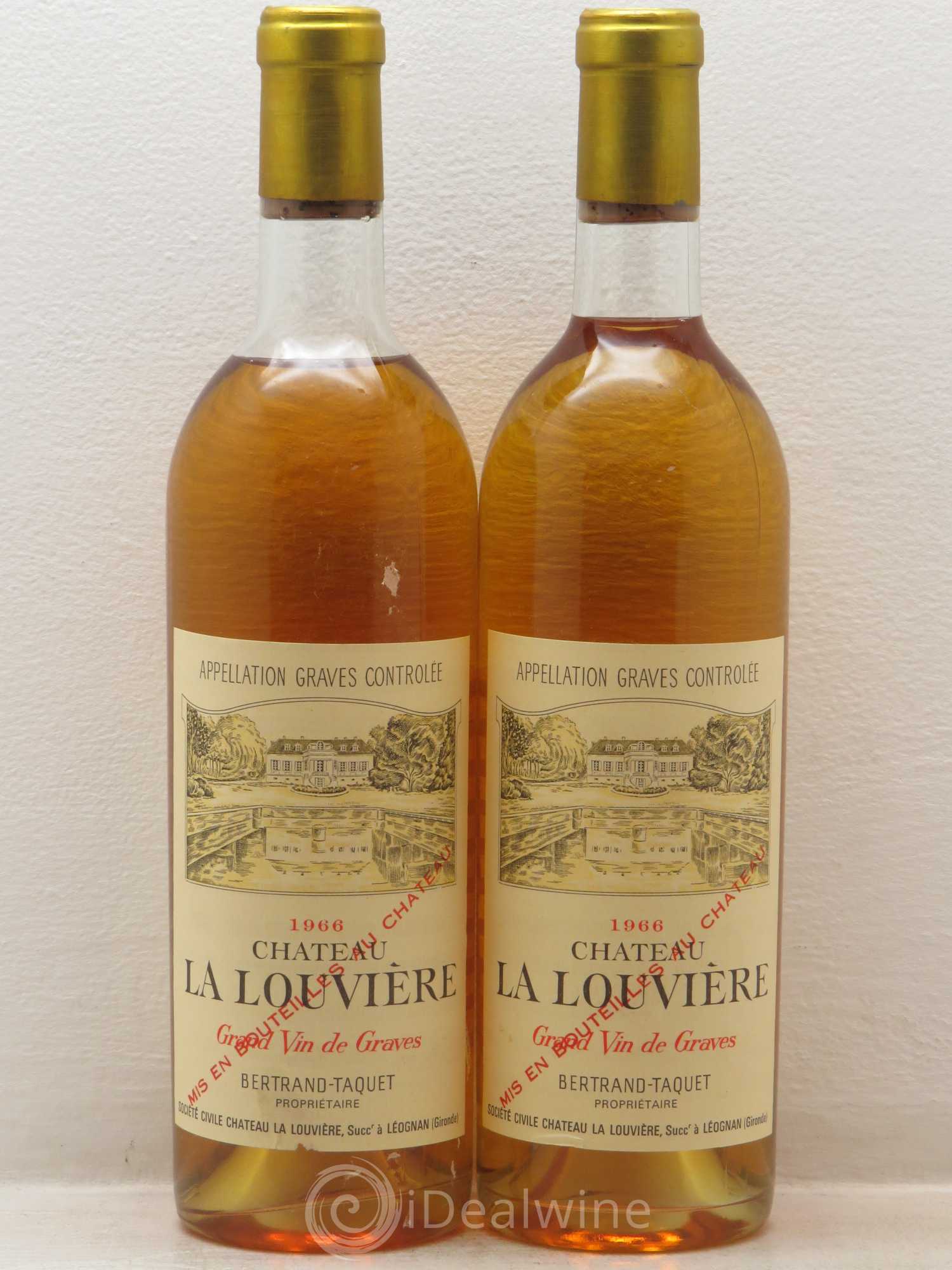 Château la Louvière 1966 - Lot de 2 bouteilles - 0