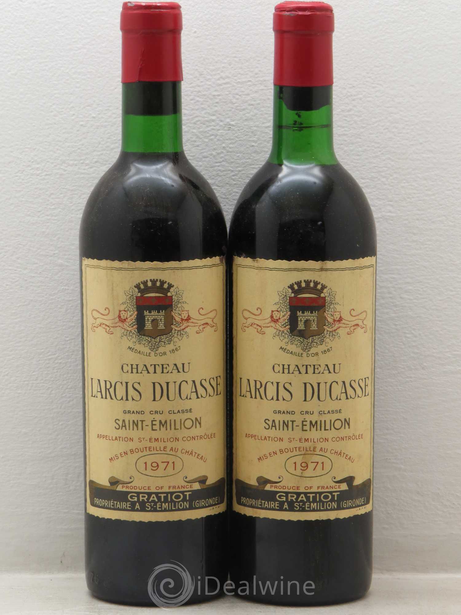 Château Larcis Ducasse 1er Grand Cru Classé B 1971 - Lot de 2 bouteilles - 0