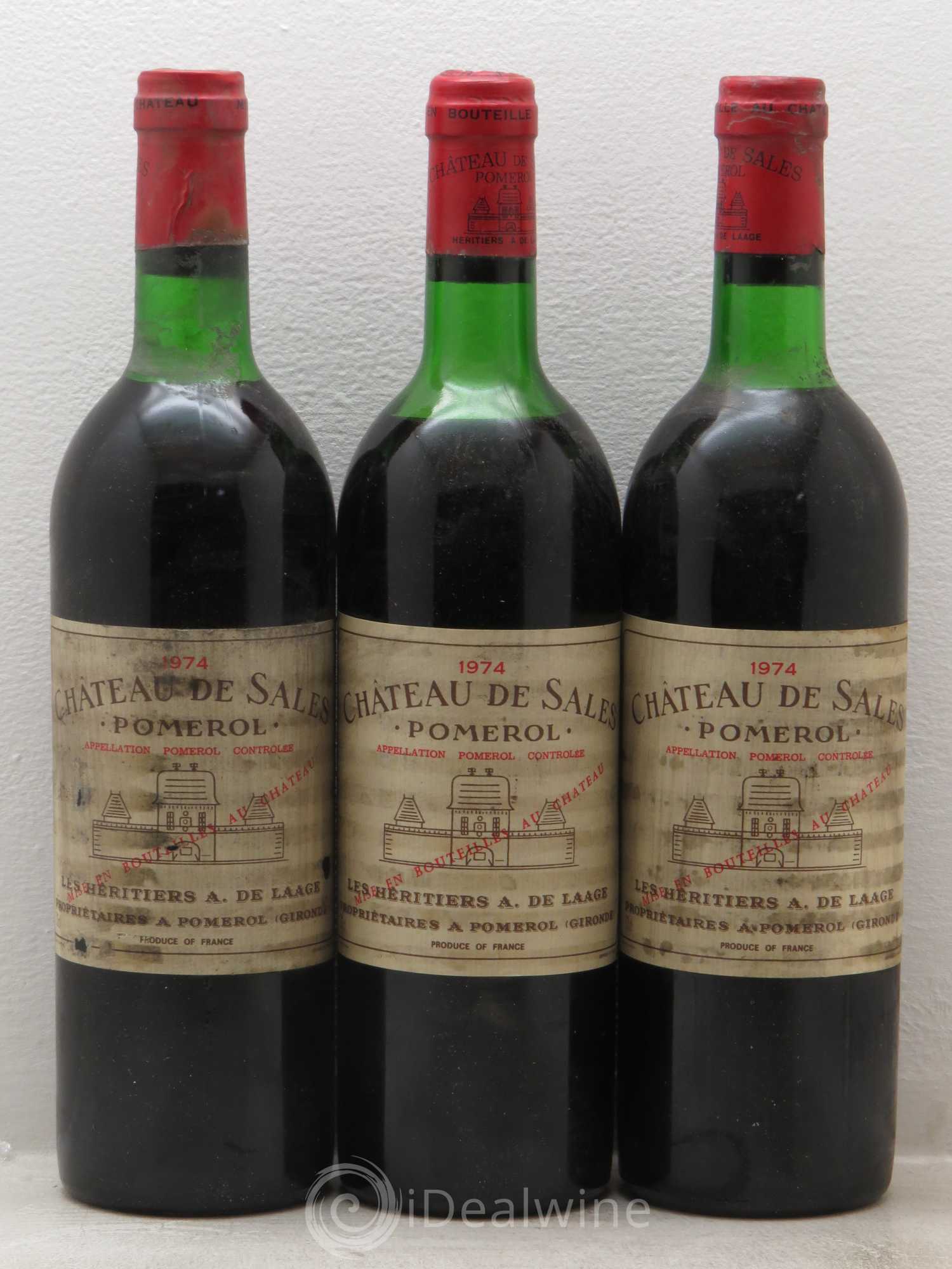 Château de Sales 1974 - Lot de 3 bouteilles - 0