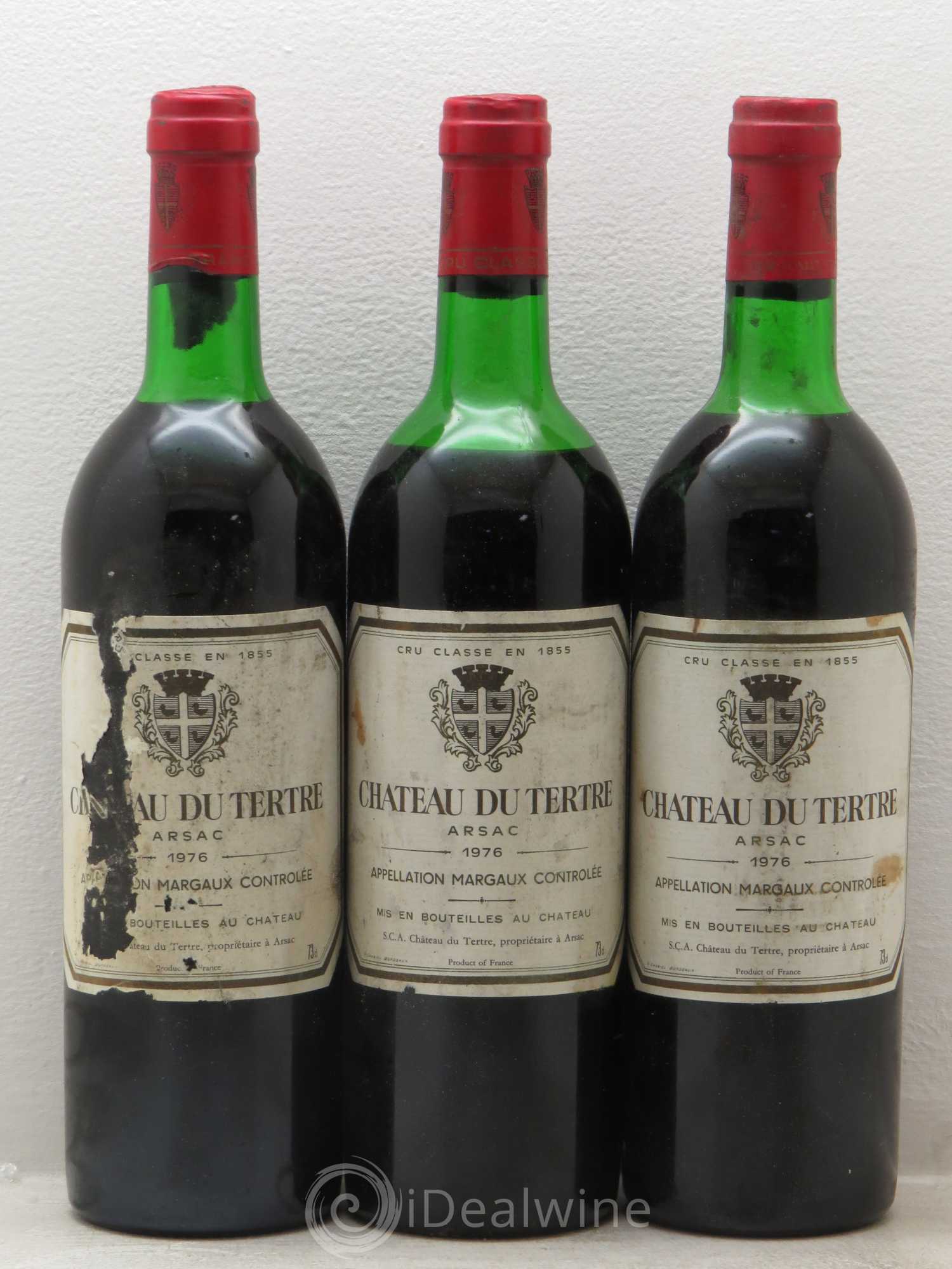 Château du Tertre 5ème Grand Cru Classé 1976 - Lot de 3 bouteilles - 0