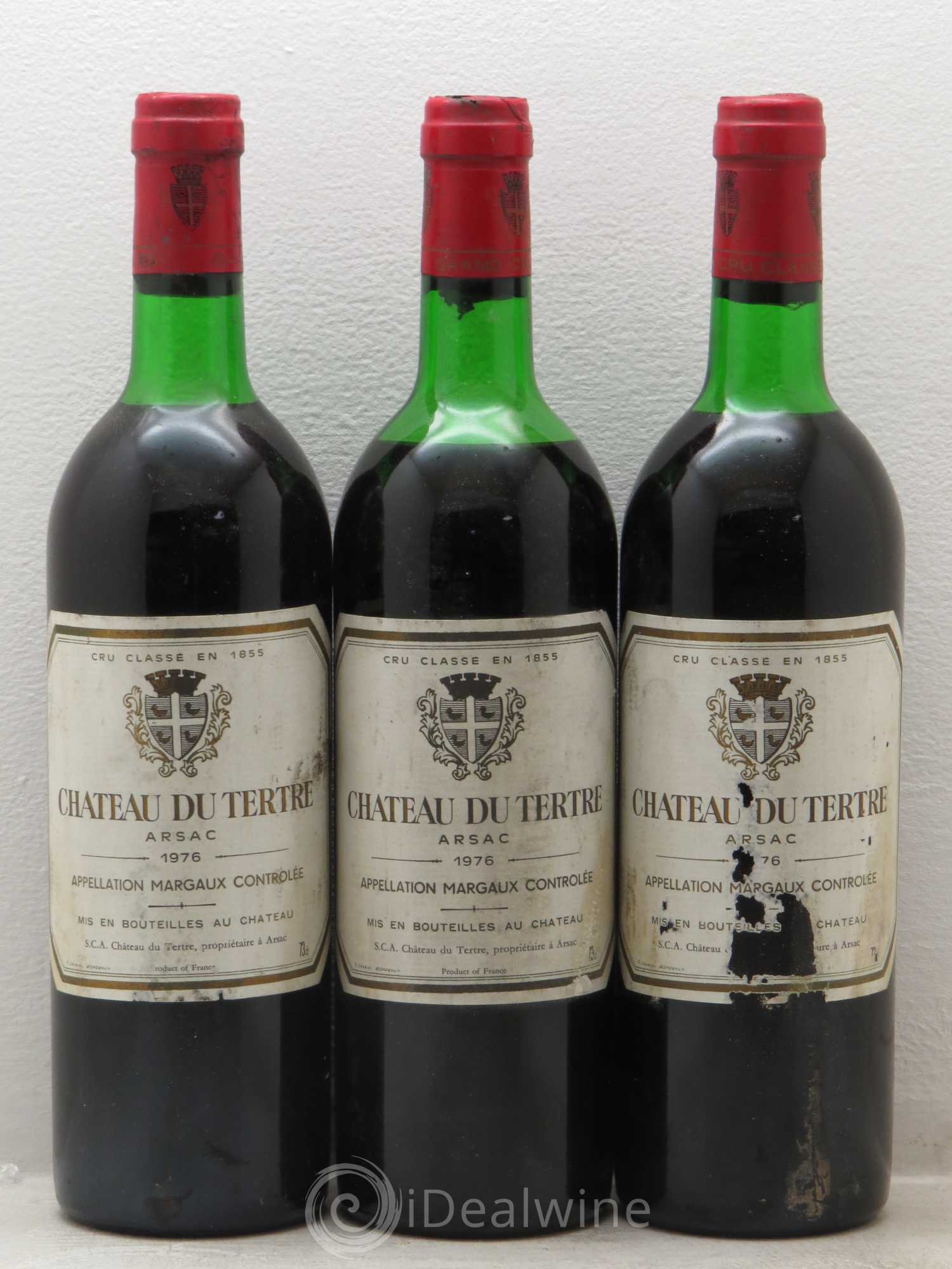 Château du Tertre 5ème Grand Cru Classé 1976 - Lot de 3 bouteilles - 0
