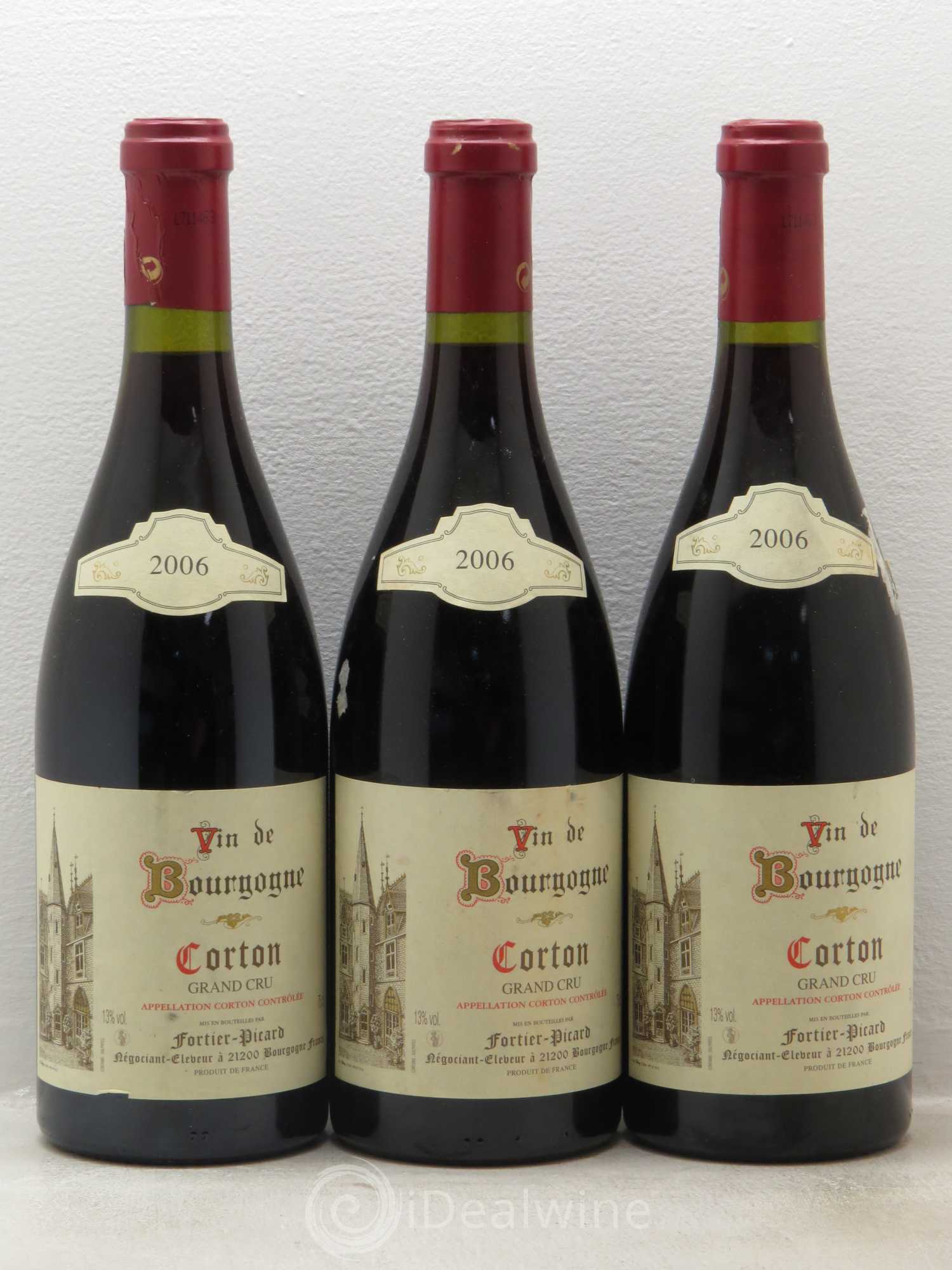 Corton Grand Cru Mise fortier picard 2006 - Posten von 3 Flaschen - 0