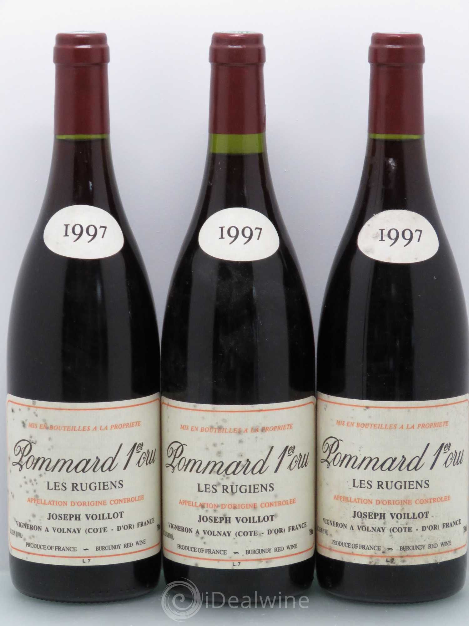 Pommard 1er Cru Rugiens Joseph Voillot 1997 - Lot de 3 bouteilles - 0