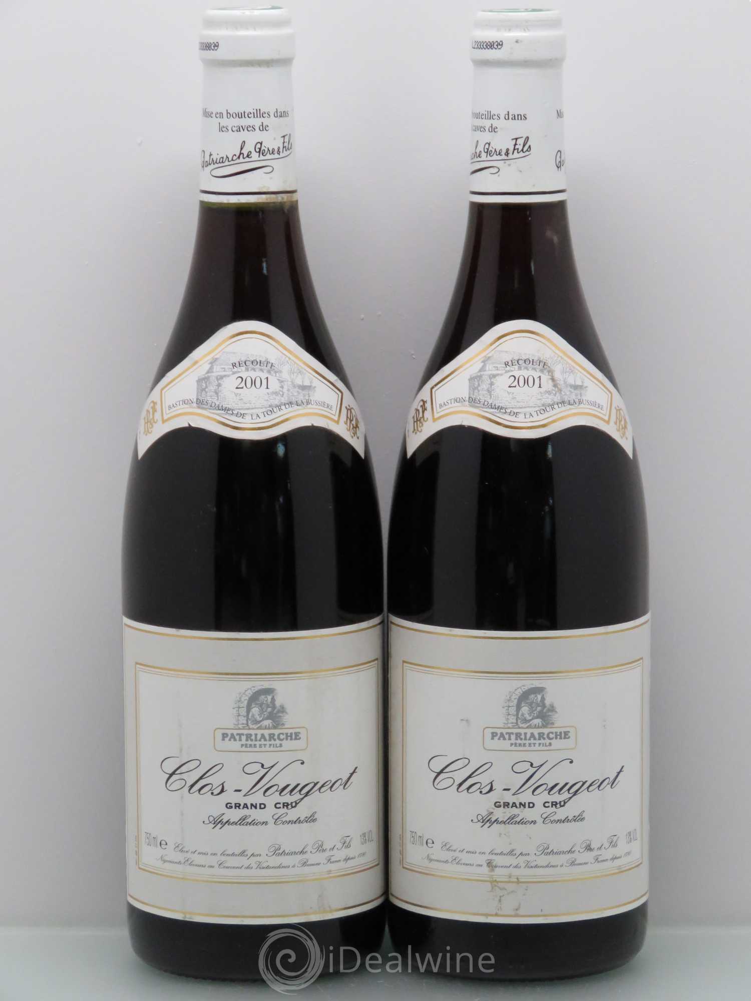 Clos de Vougeot Grand Cru Patriarche 2001 - Lot de 2 bouteilles - 0