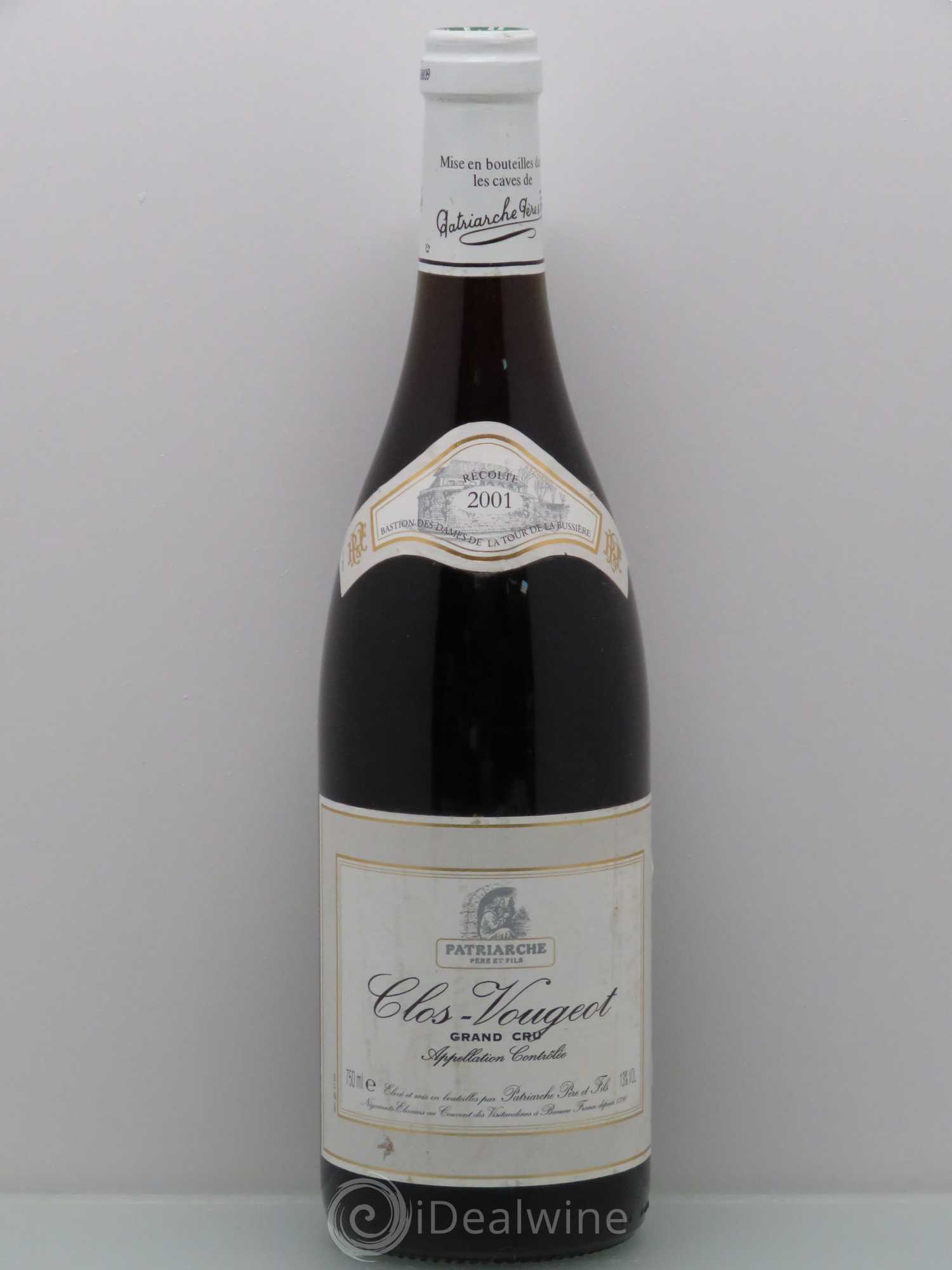 Clos de Vougeot Grand Cru Patriarche 2001 - Lot de 1 bouteille - 0