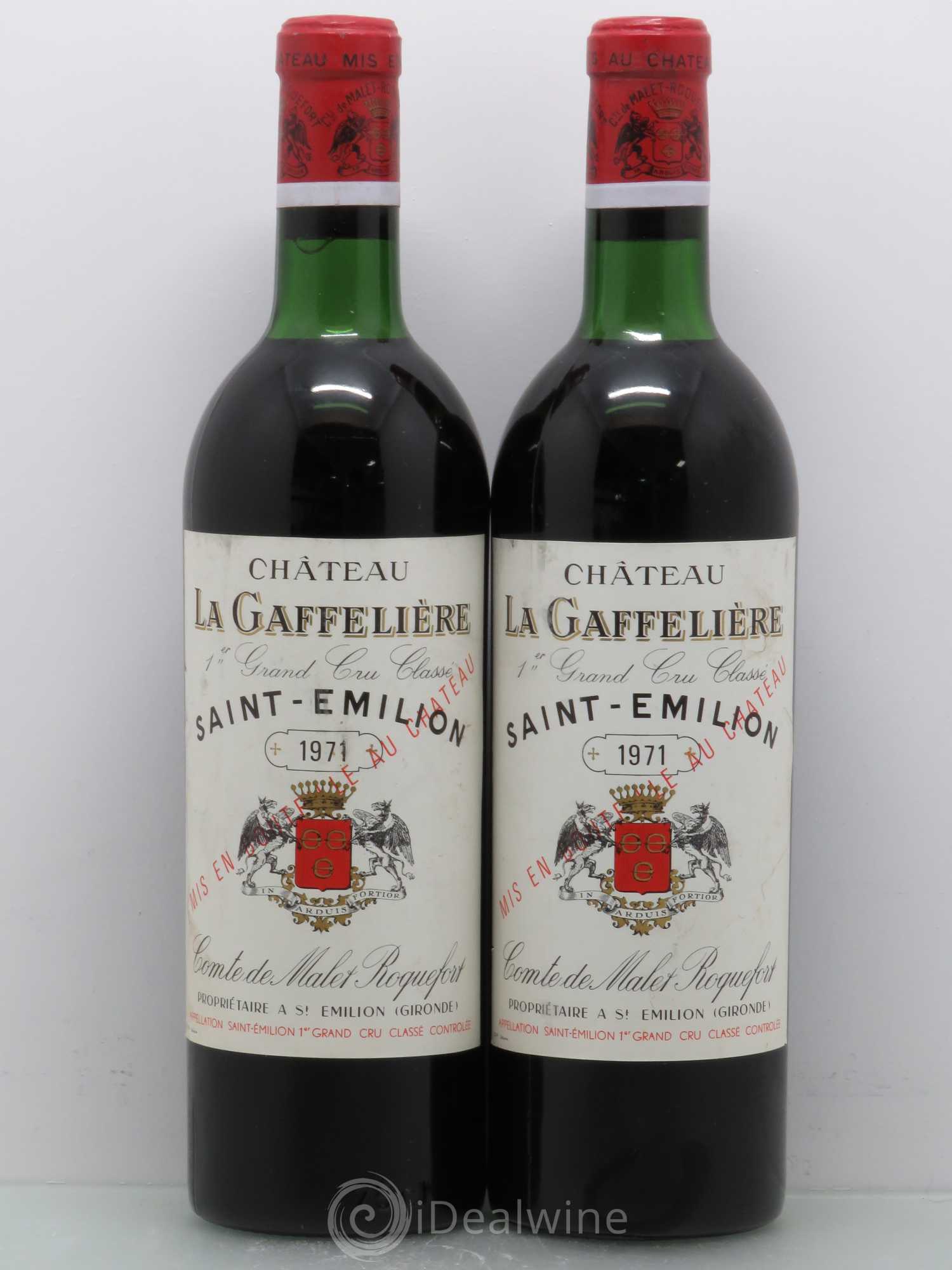 Château la Gaffelière 1er Grand Cru Classé B 1971 - Lot de 2 bouteilles - 0