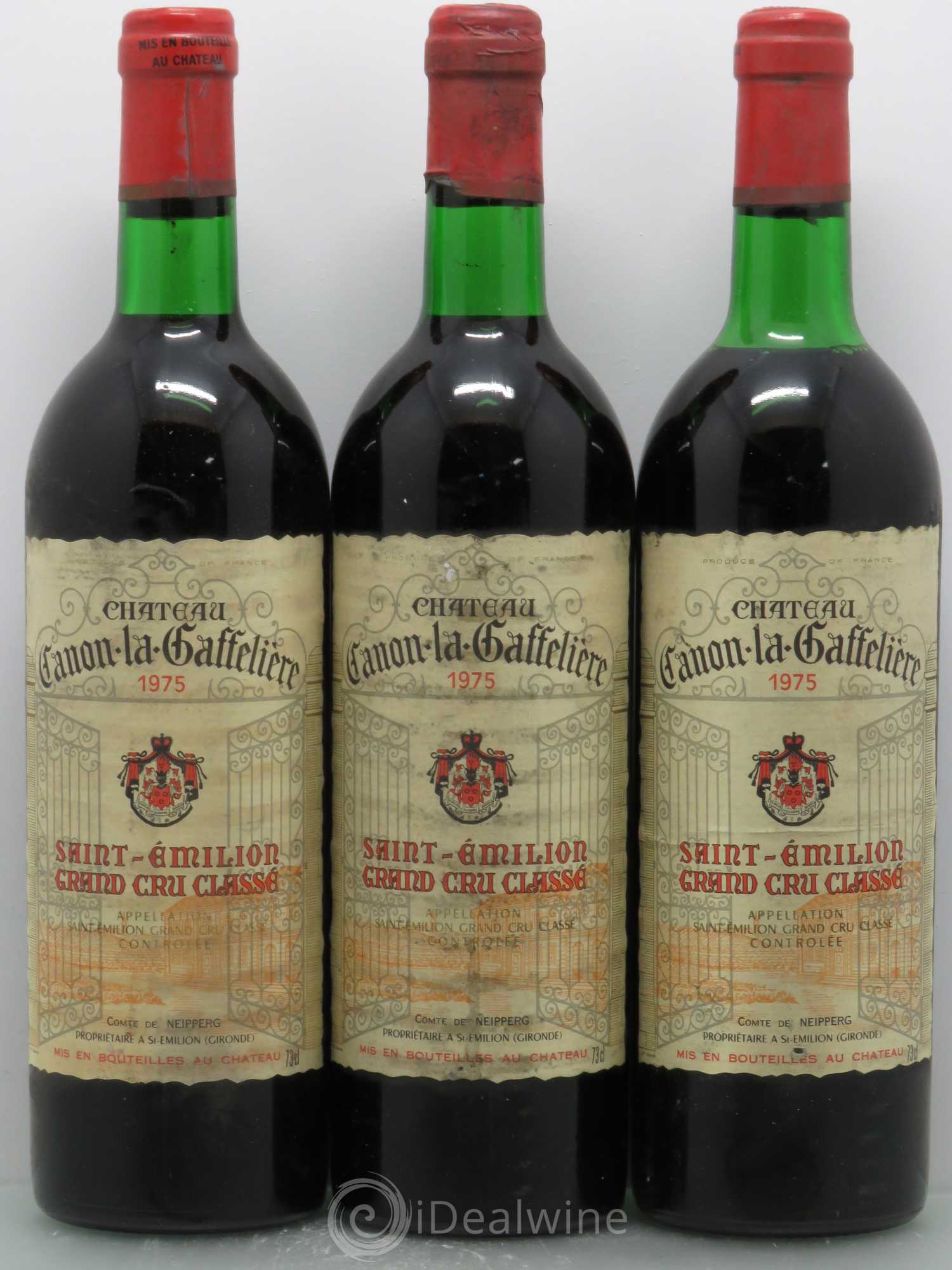 Château Canon la Gaffelière 1er Grand Cru Classé B 1975 - Lot de 3 bouteilles - 0