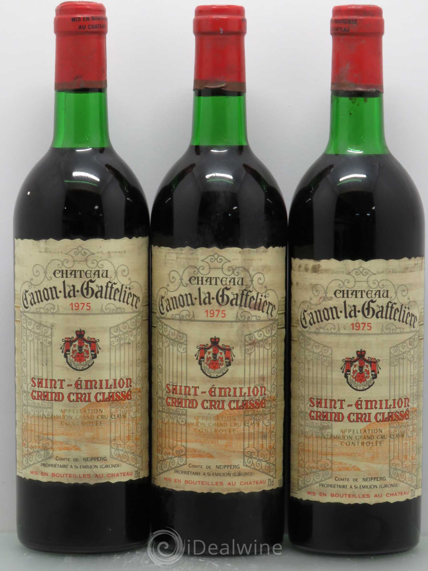 Château Canon la Gaffelière 1er Grand Cru Classé B 1975 - Lot de 3 bouteilles - 0